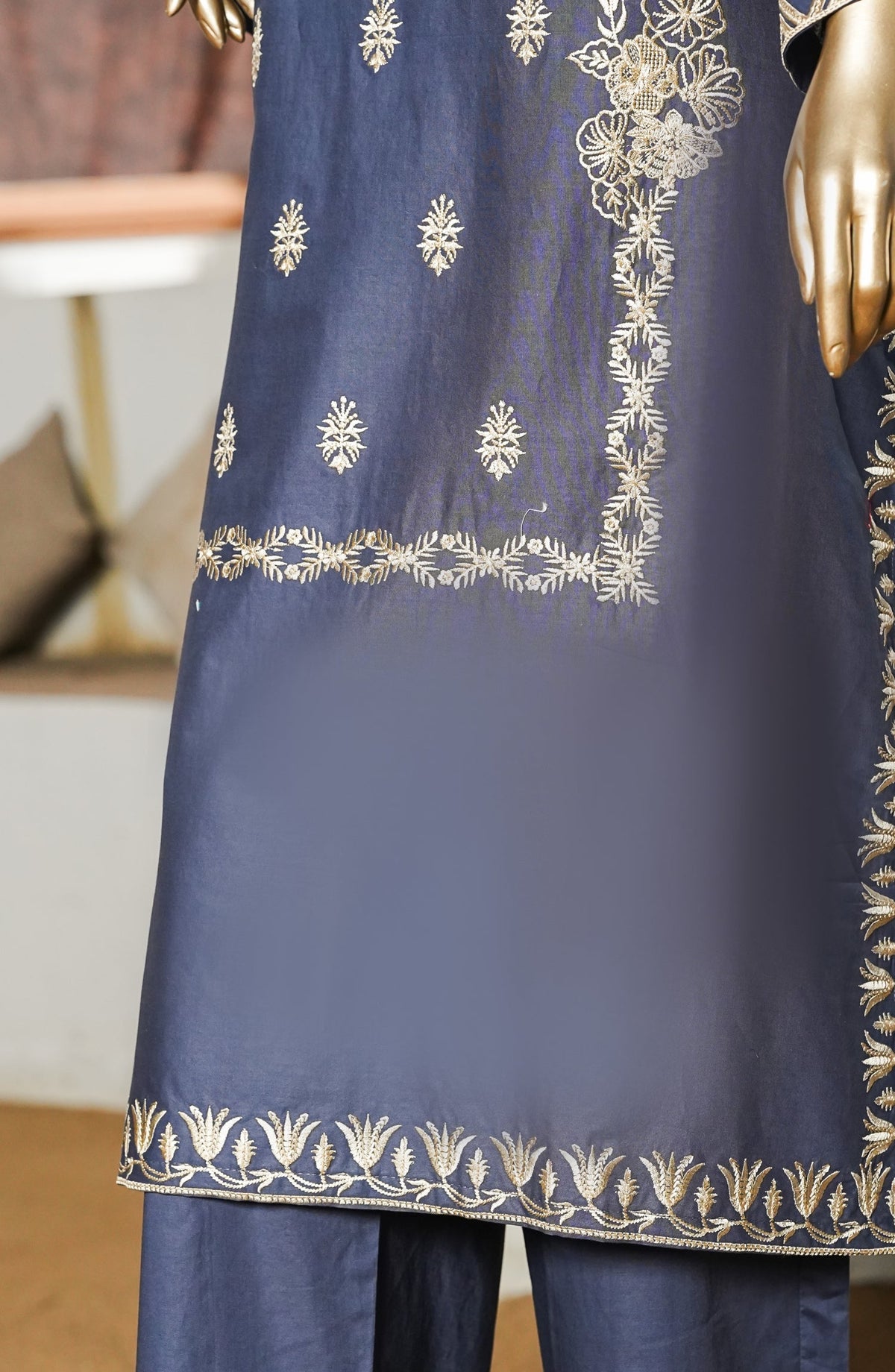 Miss Cotton by Amna Khadija Embroidered Cotton Lawn Stitched 2 Piece Suit - AKMC-02 - AKP26MCT - Blue - Summer Collection