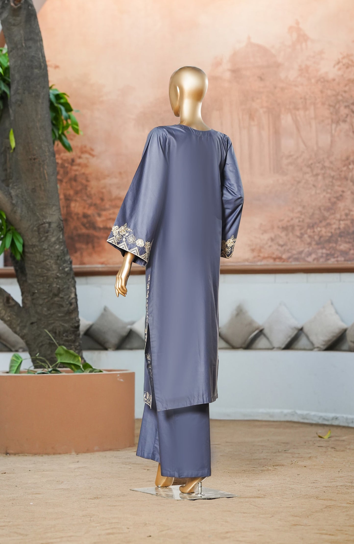Miss Cotton by Amna Khadija Embroidered Cotton Lawn Stitched 2 Piece Suit - AKMC-02 - AKP26MCT - Blue - Summer Collection