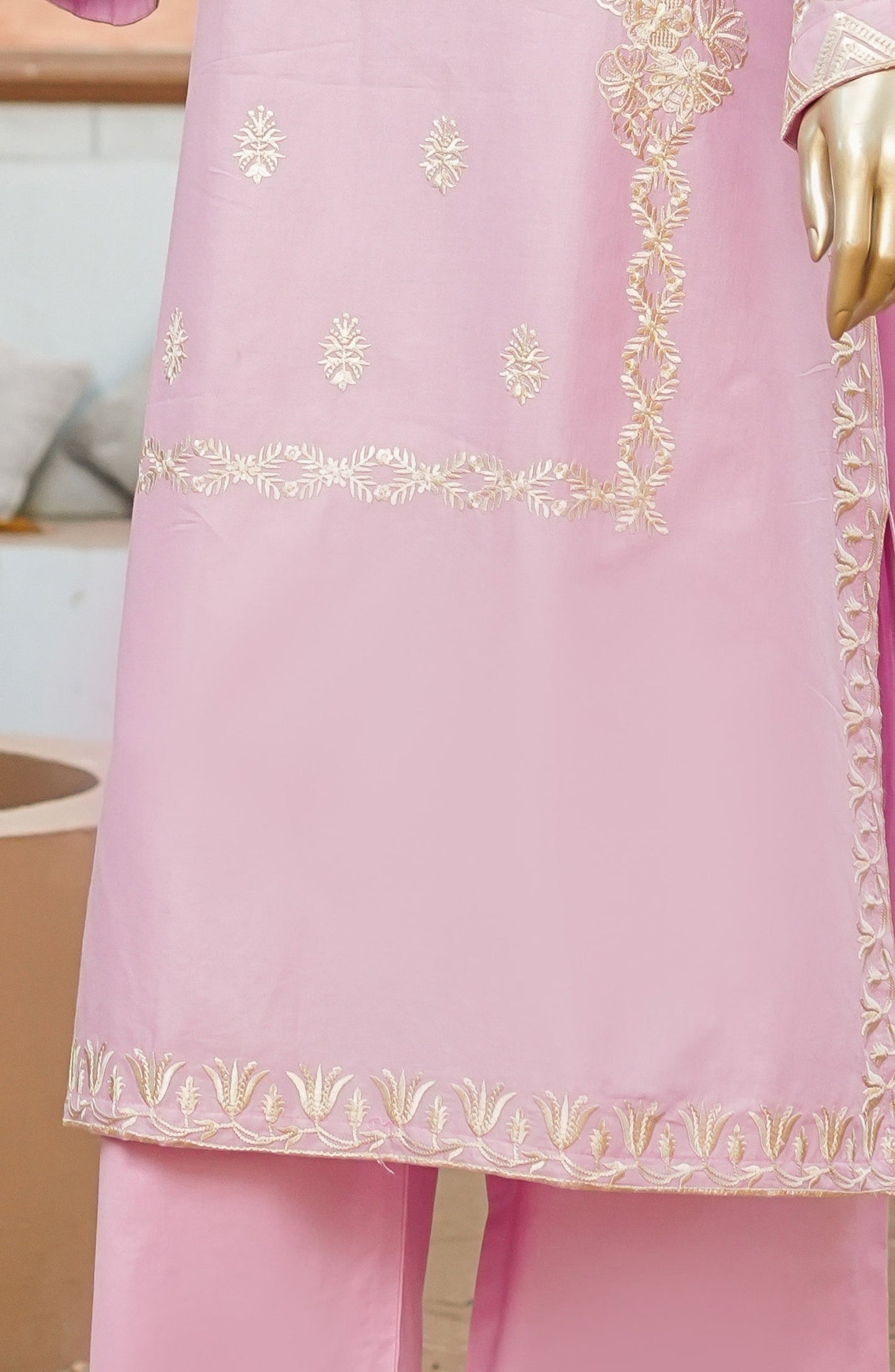 Miss Cotton by Amna Khadija Embroidered Cotton Lawn Stitched 2 Piece Suit - AKMC-03 - AKP26MCT - Pink - Summer Collection