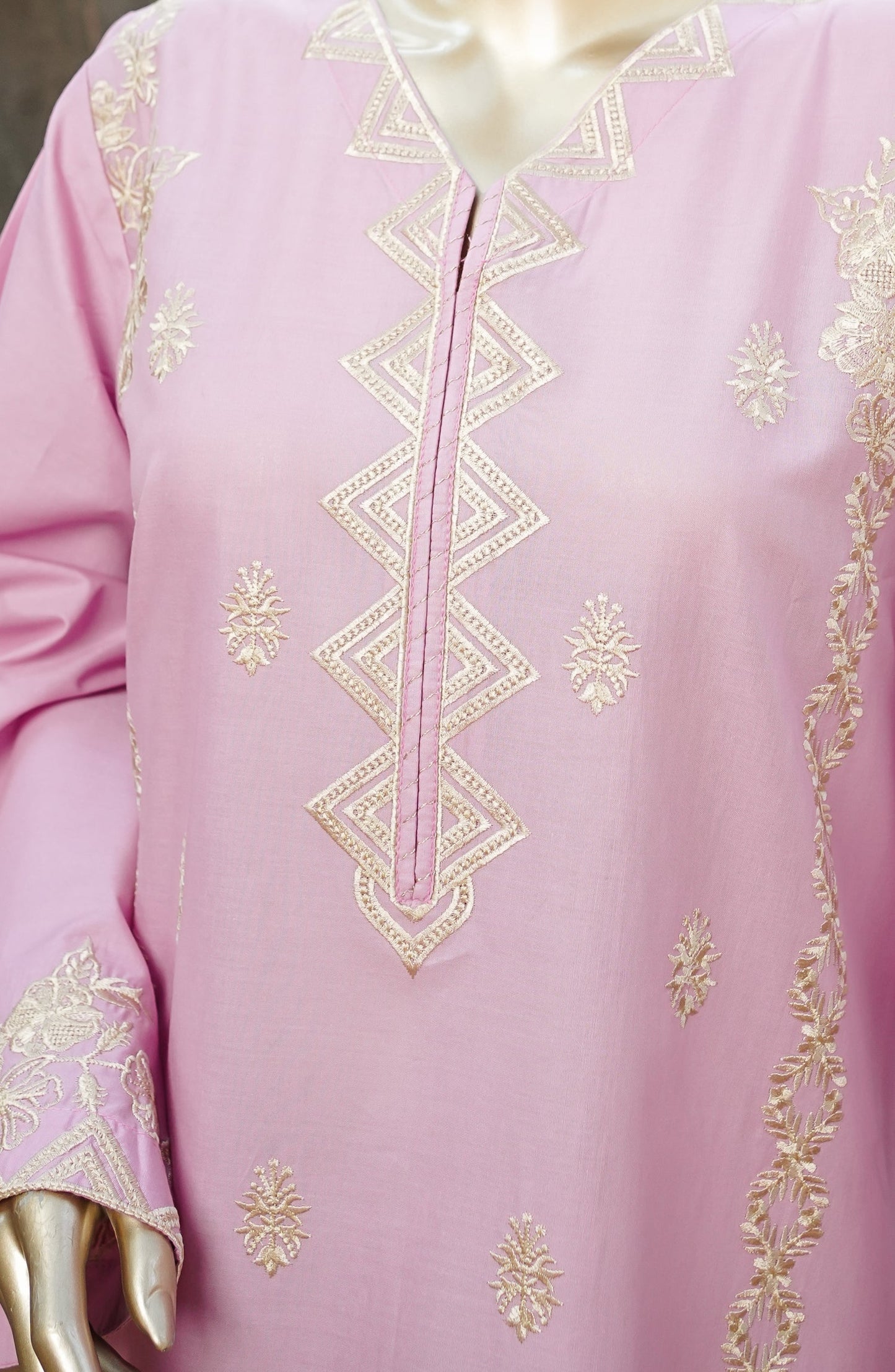 Miss Cotton by Amna Khadija Embroidered Cotton Lawn Stitched 2 Piece Suit - AKMC-03 - AKP26MCT - Pink - Summer Collection