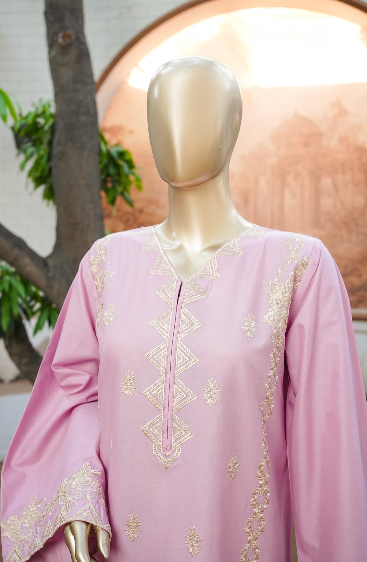Miss Cotton by Amna Khadija Embroidered Cotton Lawn Stitched 2 Piece Suit - AKMC-03 - AKP26MCT - Pink - Summer Collection