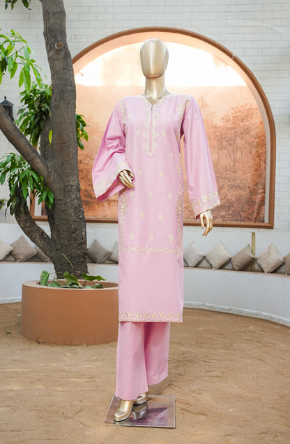 Miss Cotton by Amna Khadija Embroidered Cotton Lawn Stitched 2 Piece Suit - AKMC-03 - AKP26MCT - Pink - Summer Collection