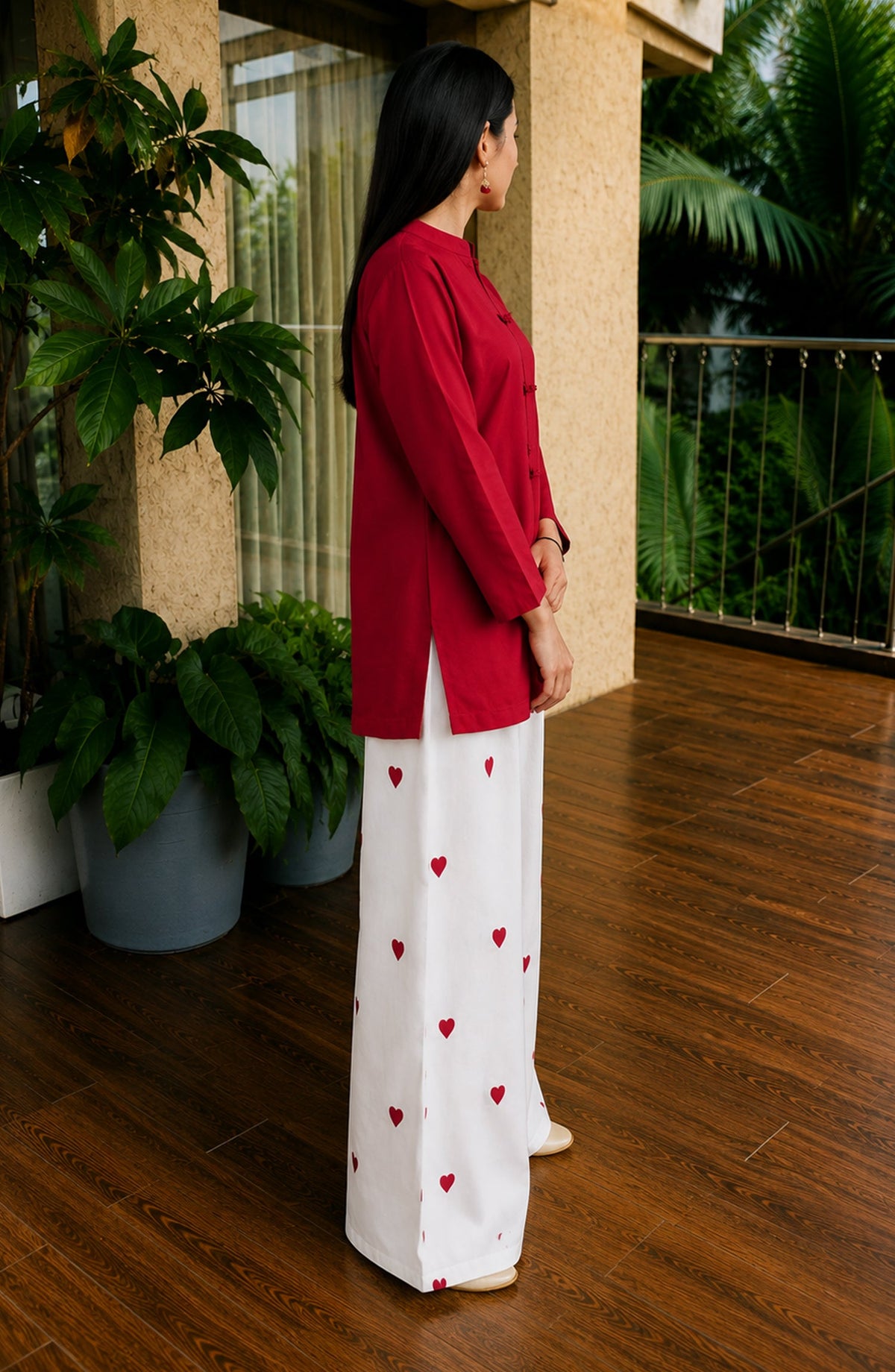 Mohabbat ki Kahani by Amna Khadija Embroidered Cotton Stitched 2 Piece Co-ord Set - AKMKK-01 - AM26MBTK - Red - Summer Collection