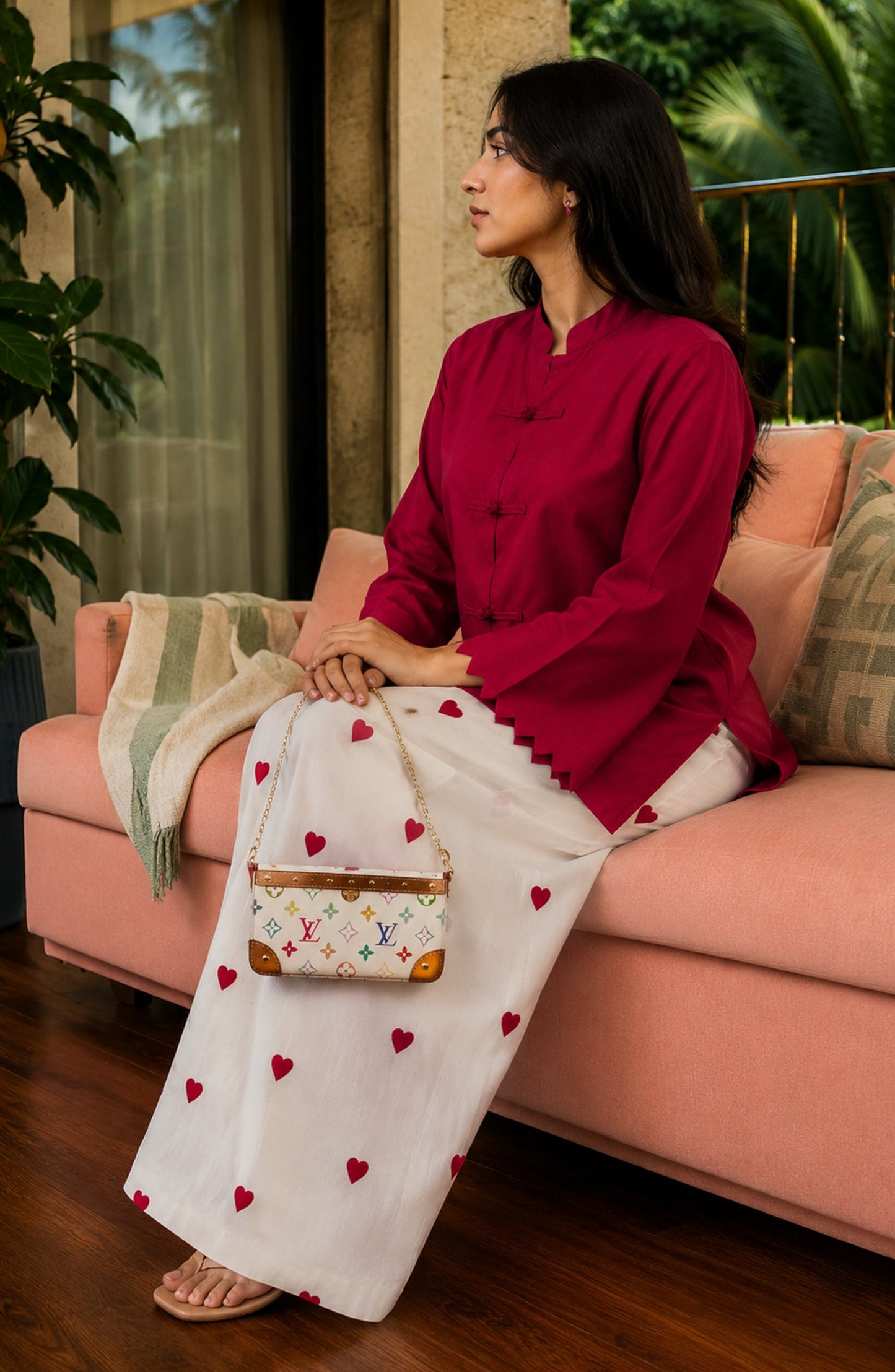Mohabbat ki Kahani by Amna Khadija Embroidered Cotton Stitched 2 Piece Co-ord Set - AKMKK-01 - AM26MBTK - Red - Summer Collection