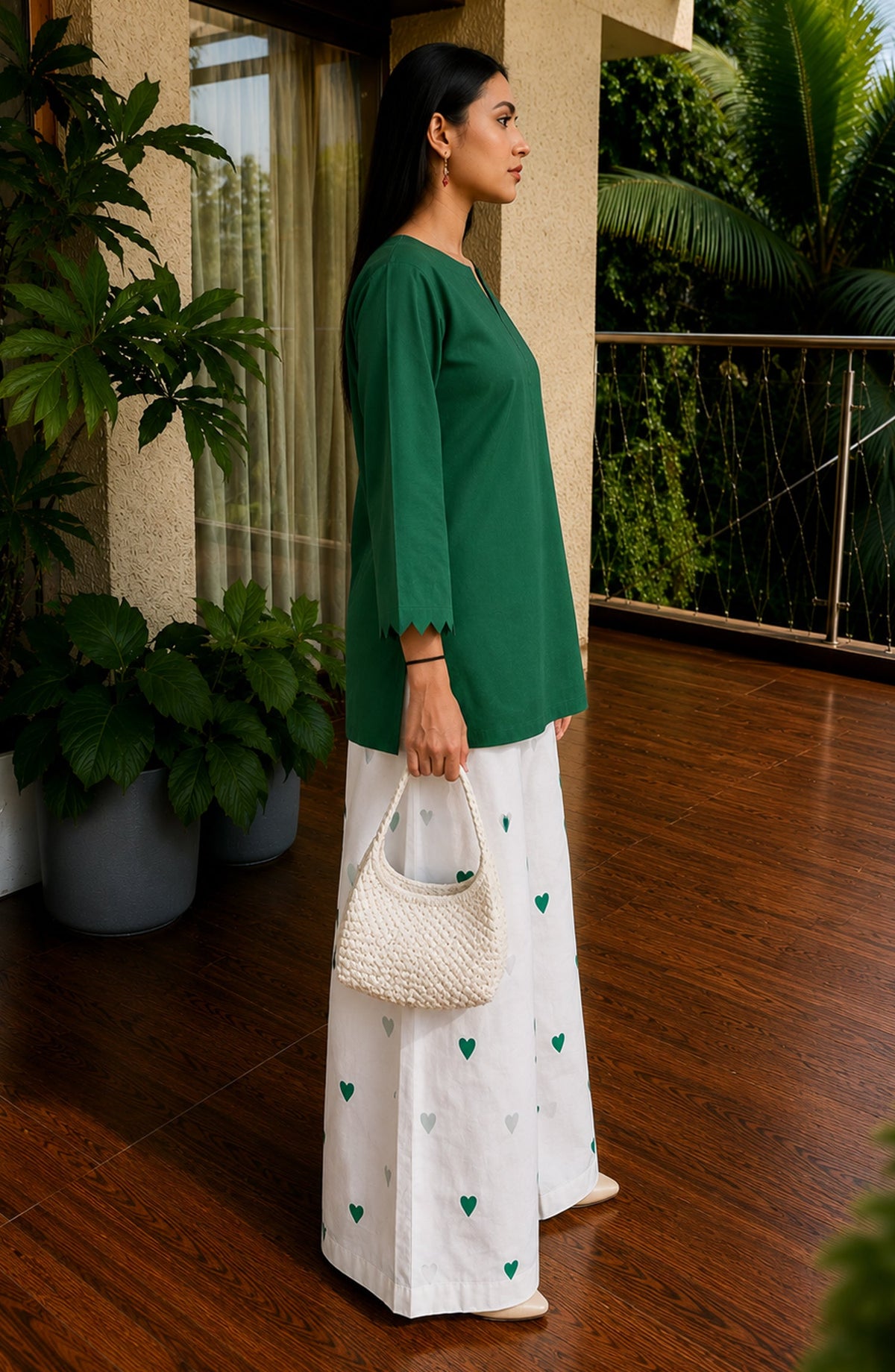 Mohabbat ki Kahani by Amna Khadija Embroidered Cotton Stitched 2 Piece Co-ord Set - AKMKK-03 - AM26MBTK - Green - Summer Collection