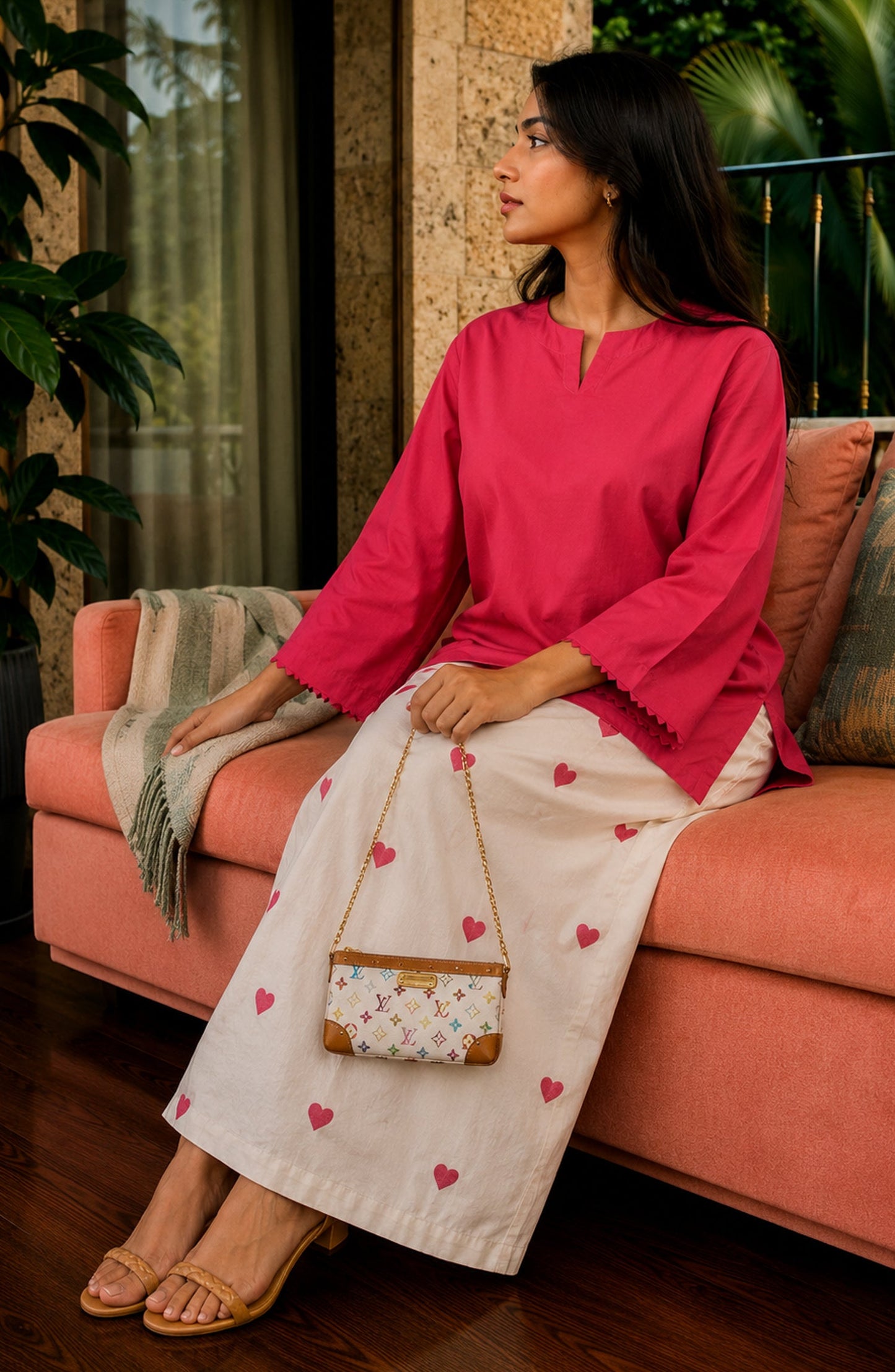 Mohabbat ki Kahani by Amna Khadija Embroidered Cotton Stitched 2 Piece Co-ord Set - AKMKK-05 - AM26MBTK - Pink - Summer Collection