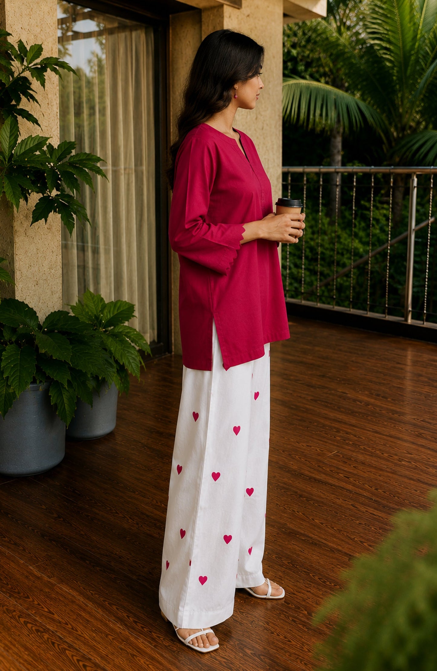 Mohabbat ki Kahani by Amna Khadija Embroidered Cotton Stitched 2 Piece Co-ord Set - AKMKK-05 - AM26MBTK - Pink - Summer Collection