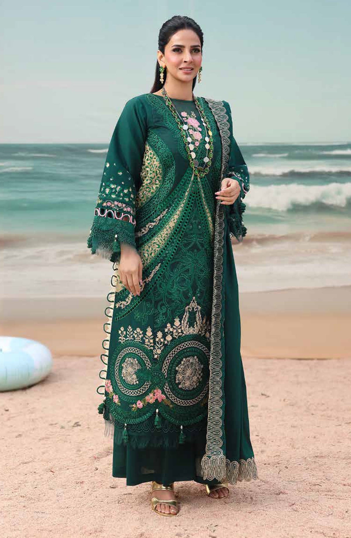 Monaco by Parishay Luxury Embroidered Lawn Unstitched 3 Piece Suit - MN-09 - PS26MNC - Green - Summer Collection