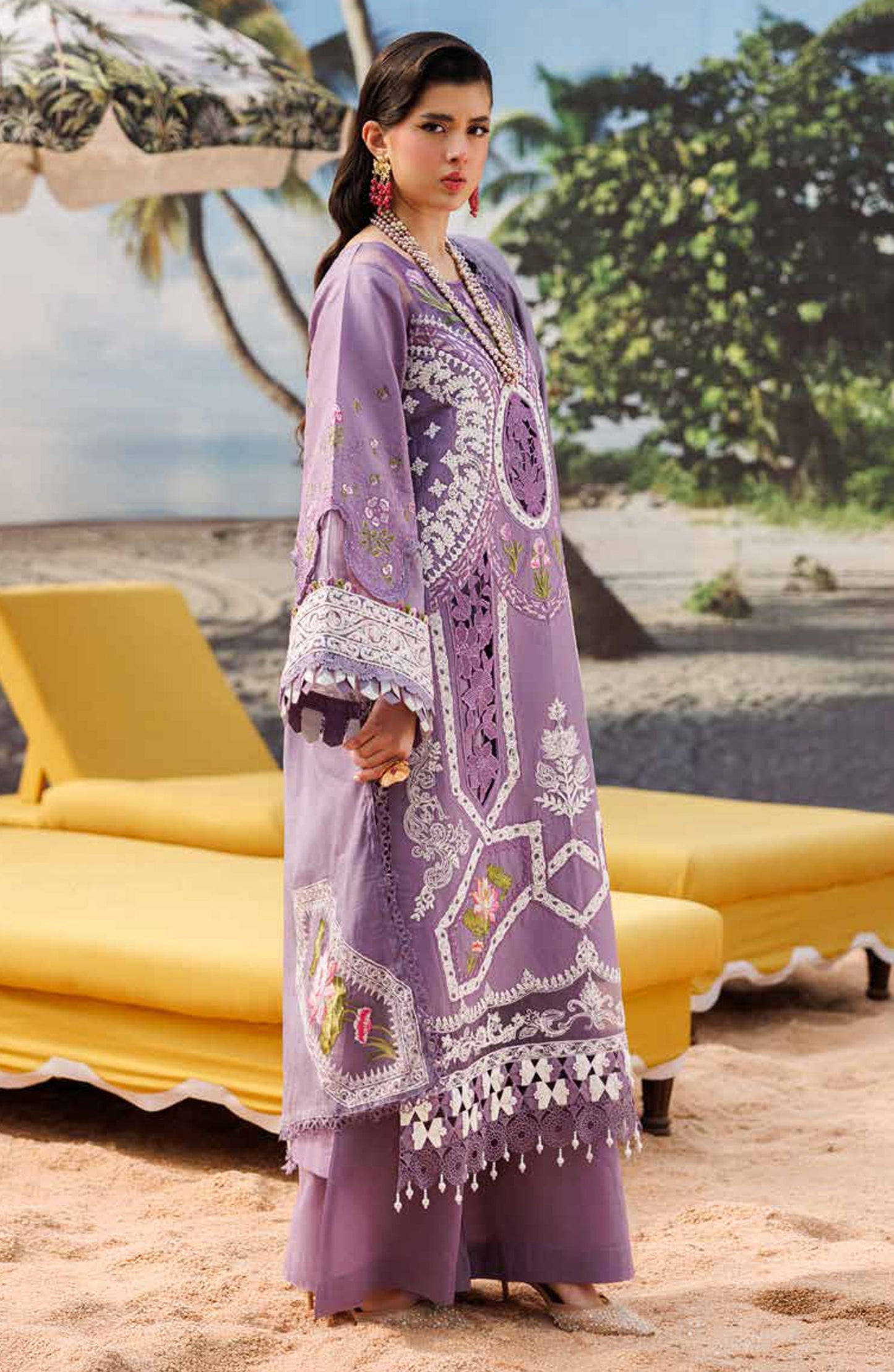 Monaco by Parishay Luxury Embroidered Lawn Unstitched 3 Piece Suit - MN-06 - PS26MNC - Purple - Summer Collection