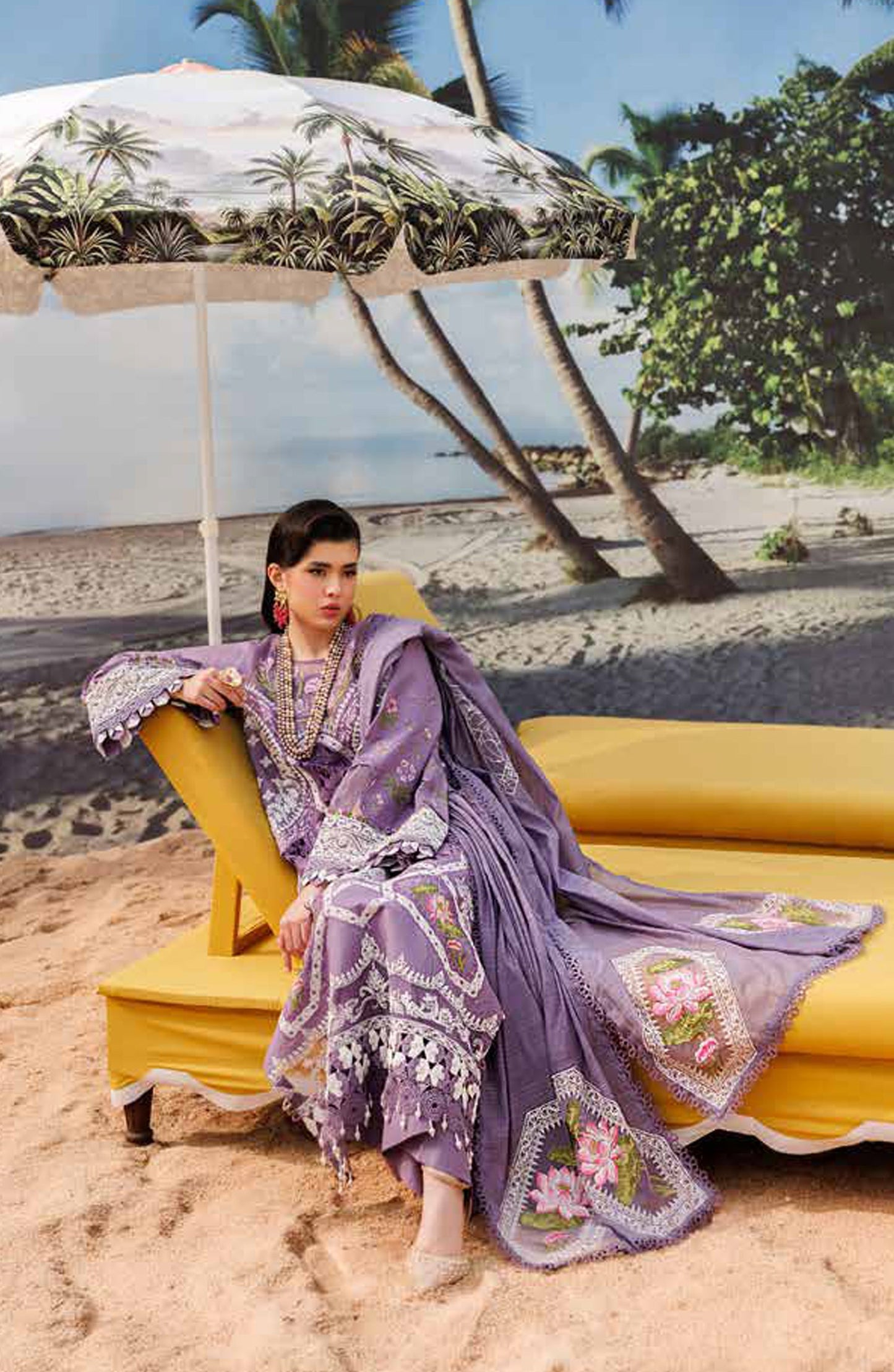 Monaco by Parishay Luxury Embroidered Lawn Unstitched 3 Piece Suit - MN-06 - PS26MNC - Purple - Summer Collection
