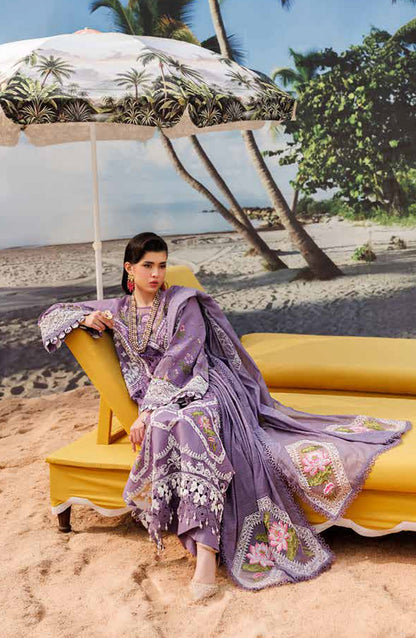 Monaco by Parishay Luxury Embroidered Lawn Unstitched 3 Piece Suit - MN-06 - PS26MNC - Purple - Summer Collection