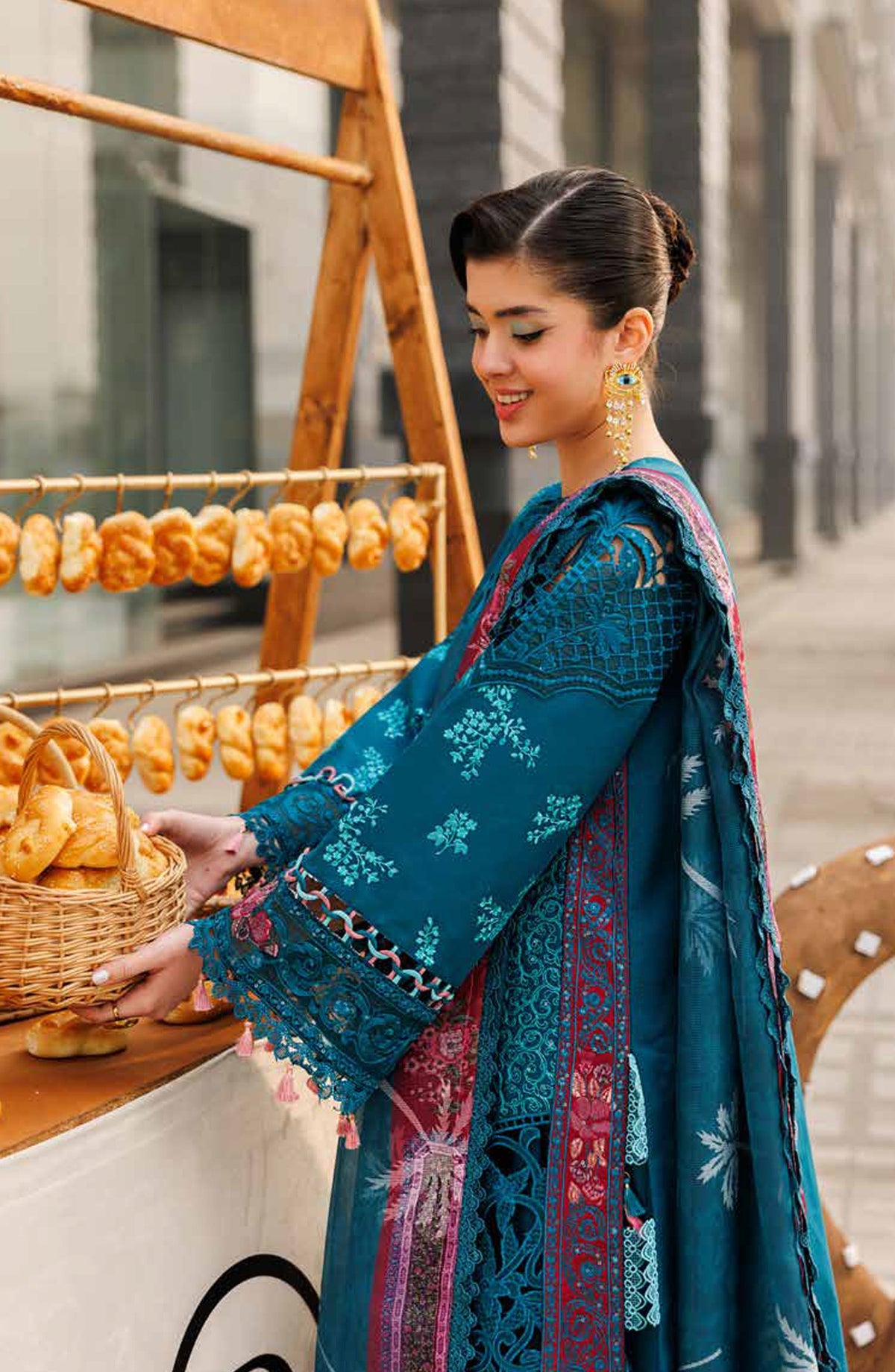 Monaco by Parishay Luxury Embroidered Lawn Unstitched 3 Piece Suit - MN-04 - PS26MNC - Blue - Summer Collection