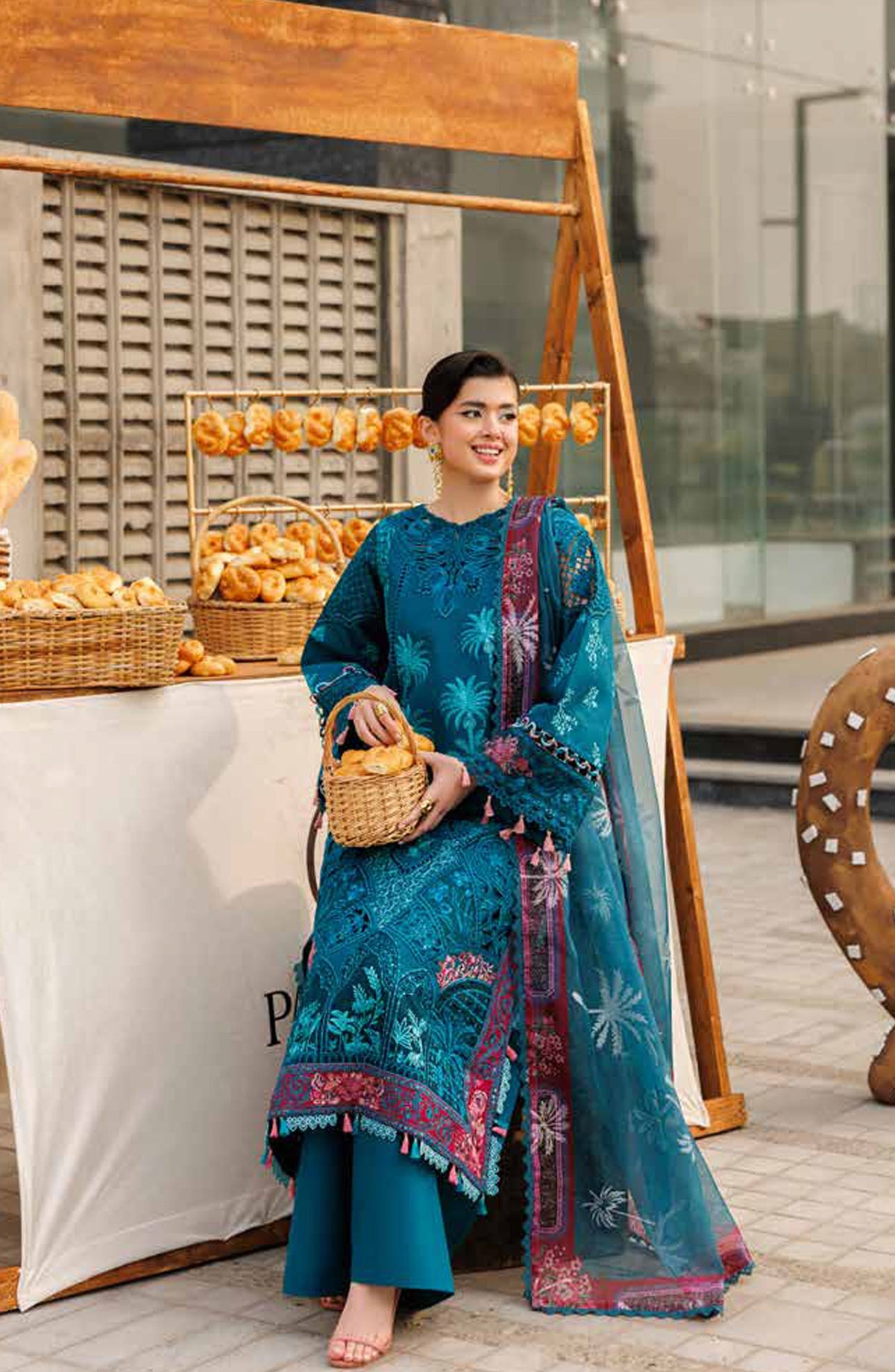 Monaco by Parishay Luxury Embroidered Lawn Unstitched 3 Piece Suit - MN-04 - PS26MNC - Blue - Summer Collection