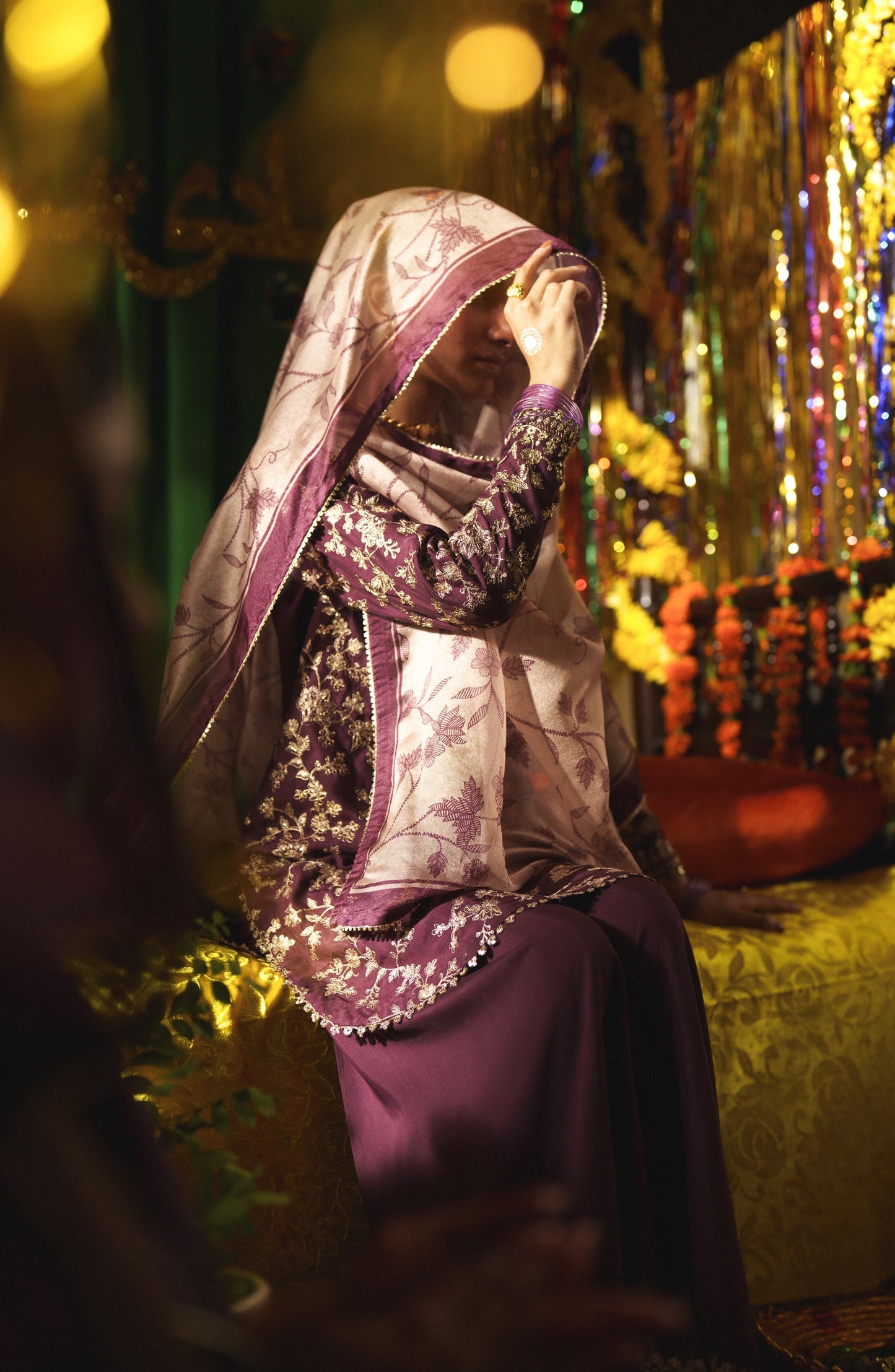 Casual Lite Mubarak Embroidered Silk Viscose Stitched 3 Piece Suit - 06 Mahgul - CL26MRK - Purple - Festive Collection