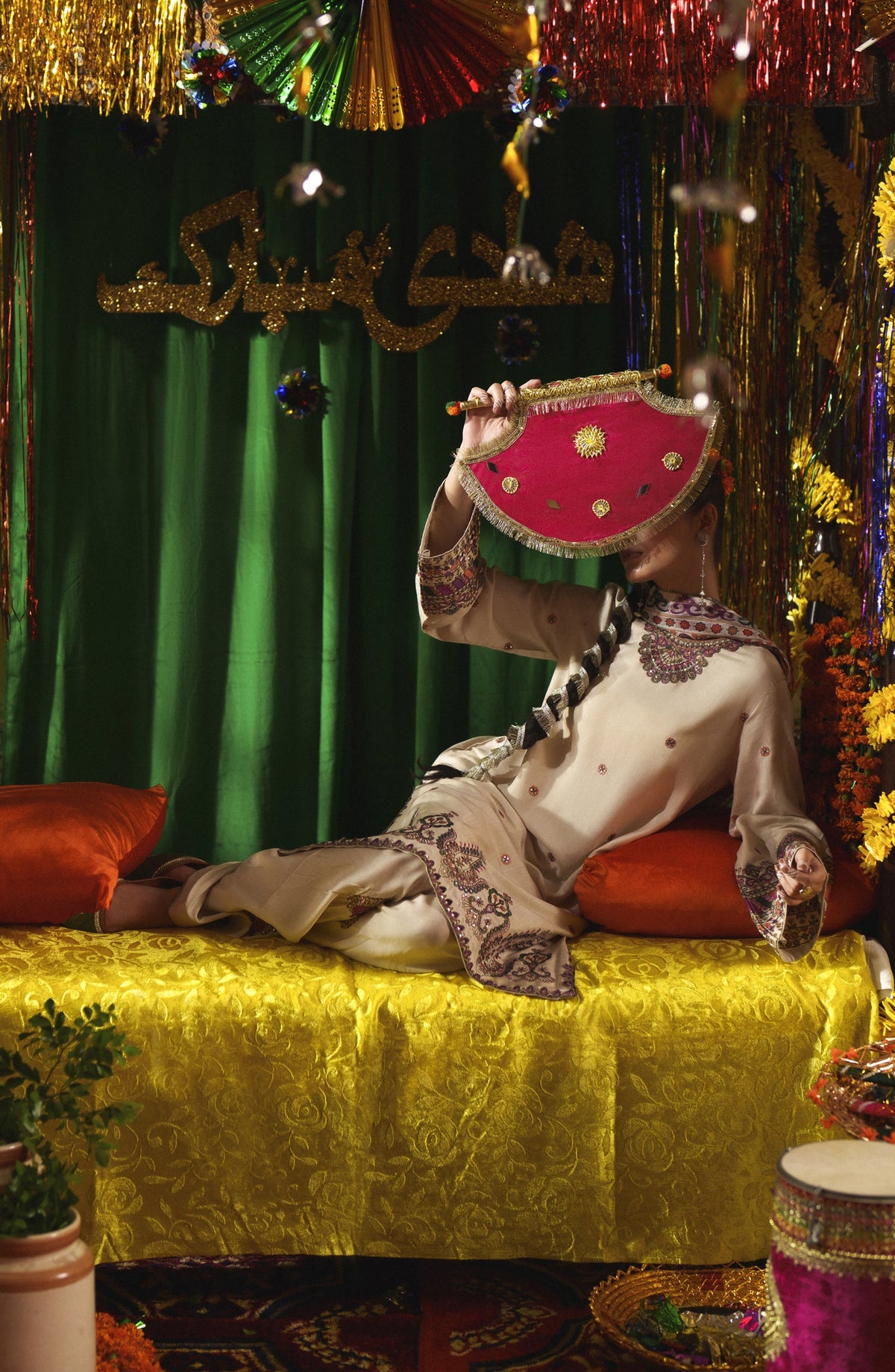 Casual Lite Mubarak Embroidered Silk Viscose Stitched 3 Piece Suit - 05 Sehar - CL26MRK - Fawn - Festive Collection