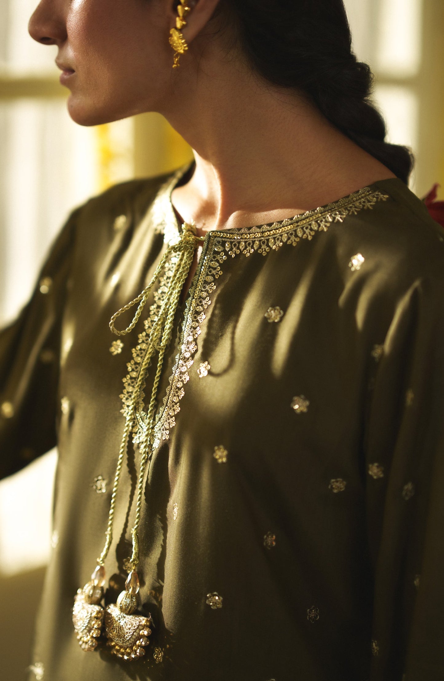 Casual Lite Mubarak Embroidered Silk Viscose Stitched 3 Piece Suit - 03 Mehreen - CL26MRK - Green - Festive Collection
