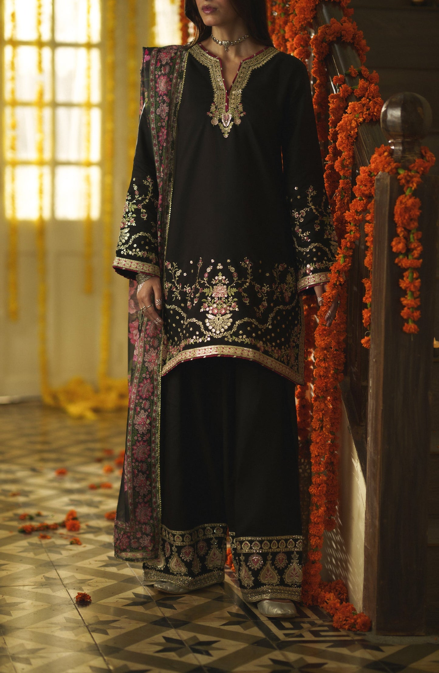 Casual Lite Mubarak Embroidered Silk Viscose Stitched 3 Piece Suit - 04 Zarveen - CL26MRK - Purple - Festive Collection