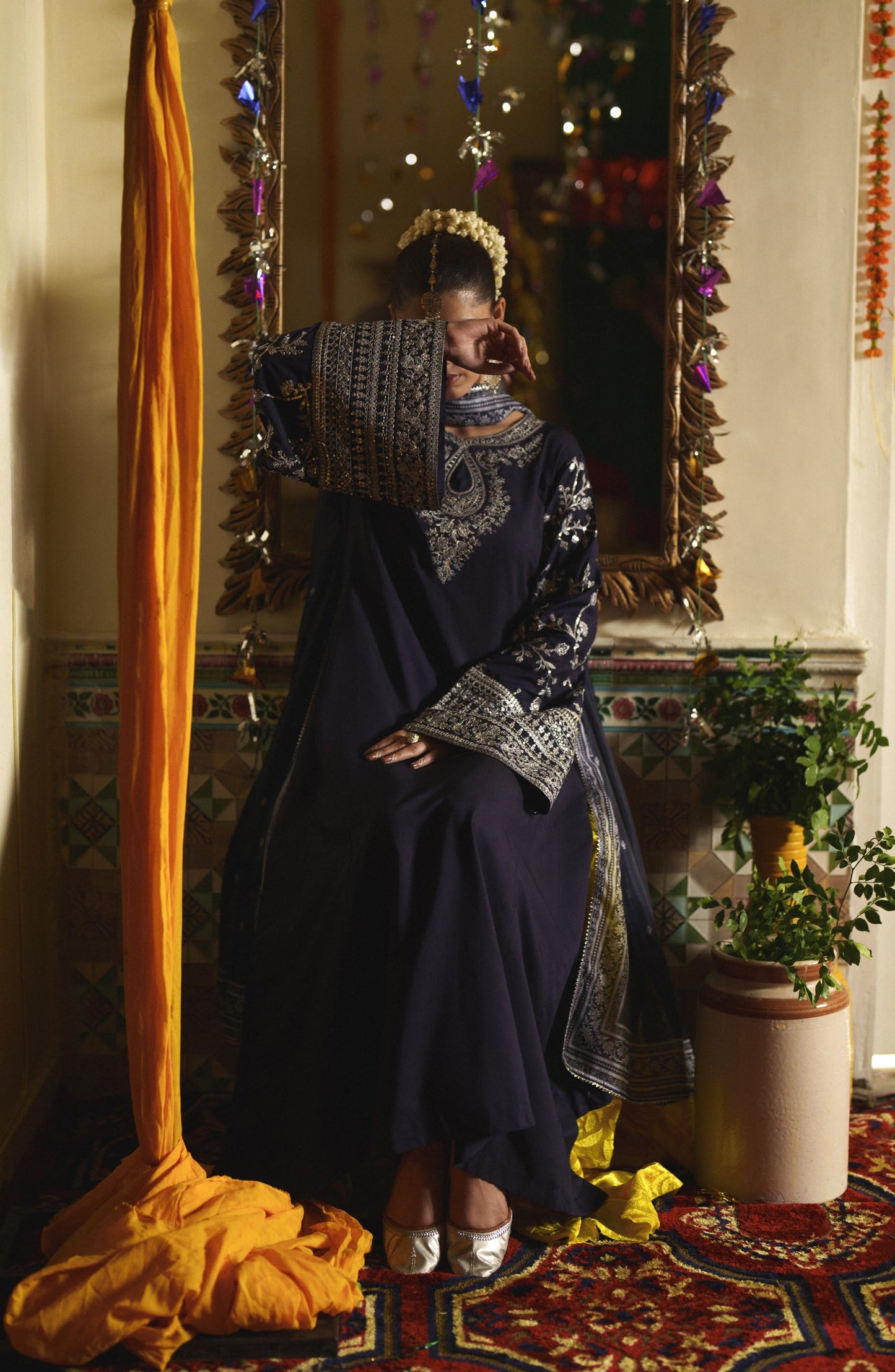 Casual Lite Mubarak Embroidered Silk Viscose Stitched 3 Piece Suit - 07 Sitara - CL26MRK - Blue - Festive Collection