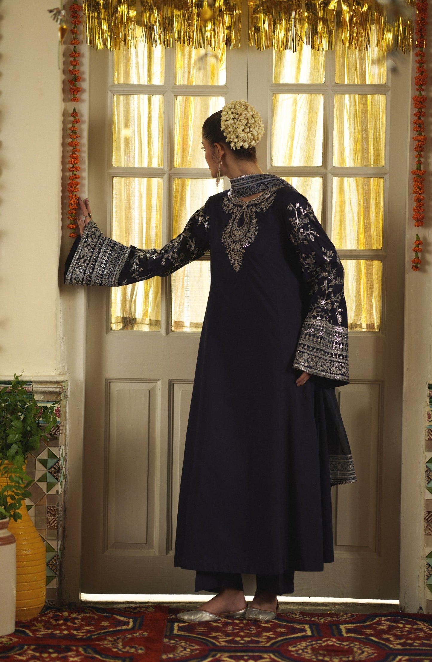 Casual Lite Mubarak Embroidered Silk Viscose Stitched 3 Piece Suit - 07 Sitara - CL26MRK - Blue - Festive Collection