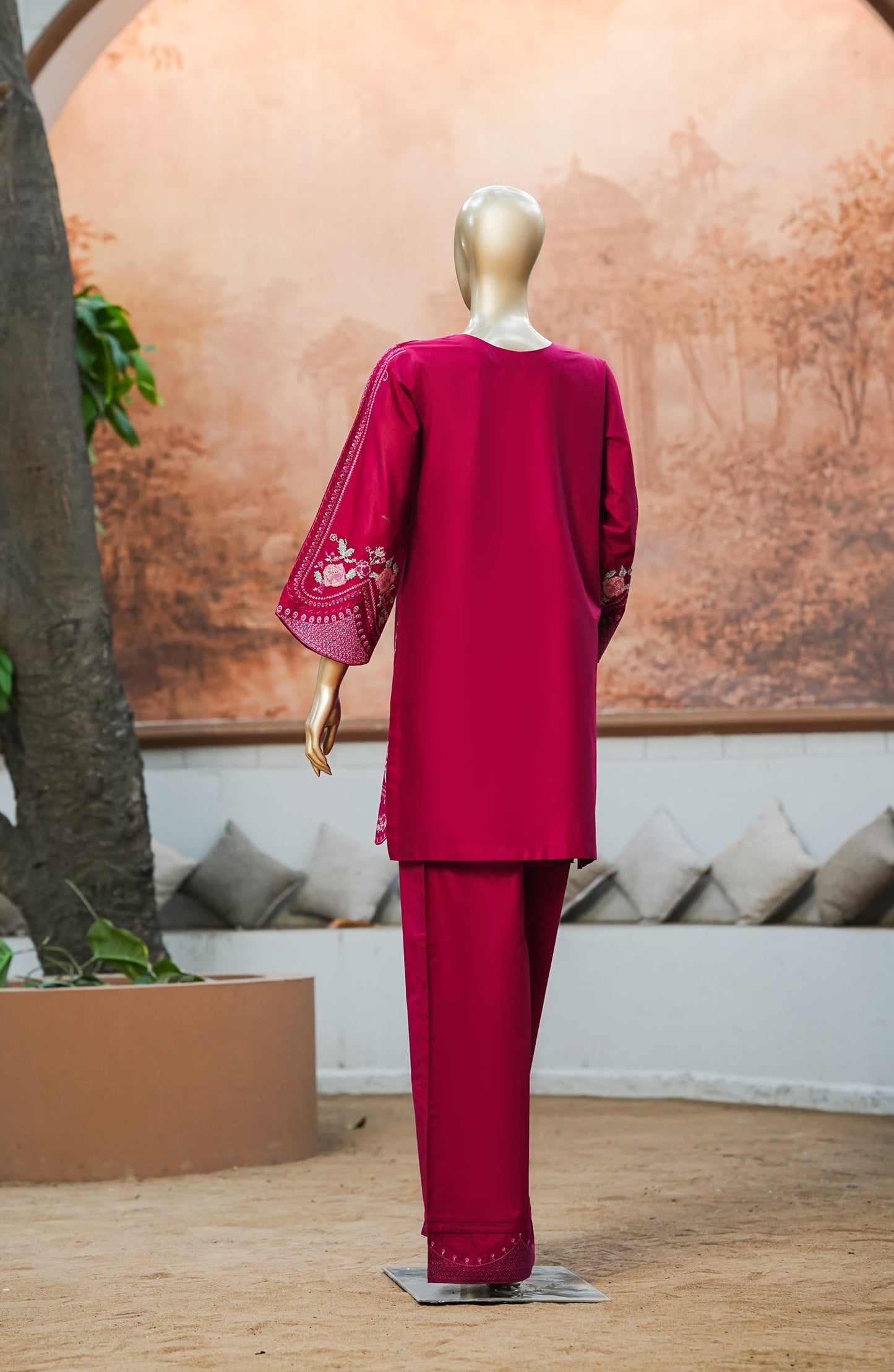 Mulaqaat by Amna Khadija Embroidered Cotton Lawn Stitched 2 Piece Suit - AKM-01 - AM26MQT - Pink - Summer Collection