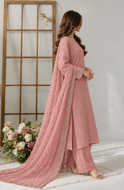 Muse by Amna Khadija Embroidered Silk Unstitched 3 Piece Suit - AKMF-14 - AM26MST - Pink - Formal Collection