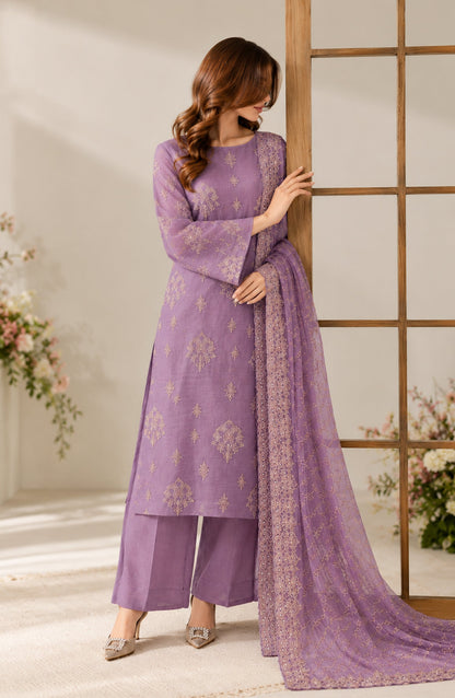 Muse by Amna Khadija Embroidered Silk Unstitched 3 Piece Suit - AKMF-19 - AM26MST - Purple - Formal Collection