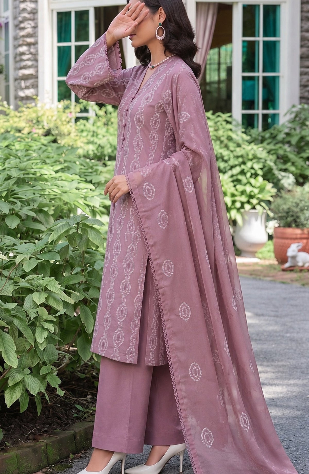 Muse by Amna Khadija Embroidered Cambric Unstitched 3 Piece Suit - AKMF-02 - AM26MSE - Purple - Formals Collection