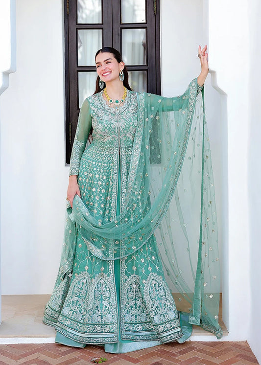 Mushq Bachelorette Chronicles Embroidered Chiffon Unstitched 3 Piece Suit - 10 Dazzling Diva - MQ26BC - Green - Luxury Collection