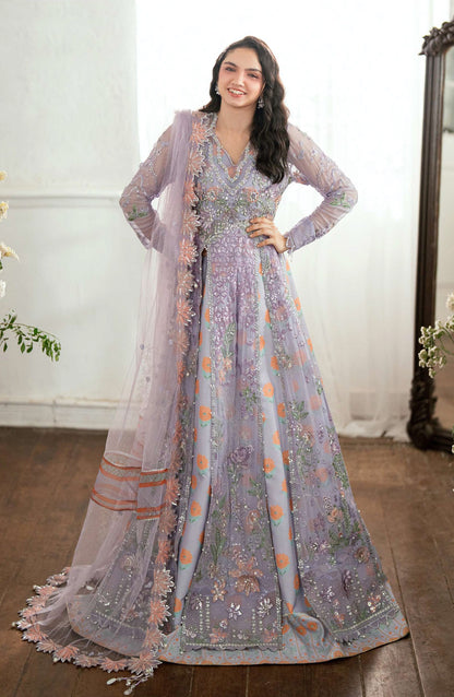 Mushq Shaam Shandar Embroidered Chiffon Unstitched 3 Piece Suit - Munch2501010 Rangeela Rang - MQ25SHM - Purple - Wedding Collection