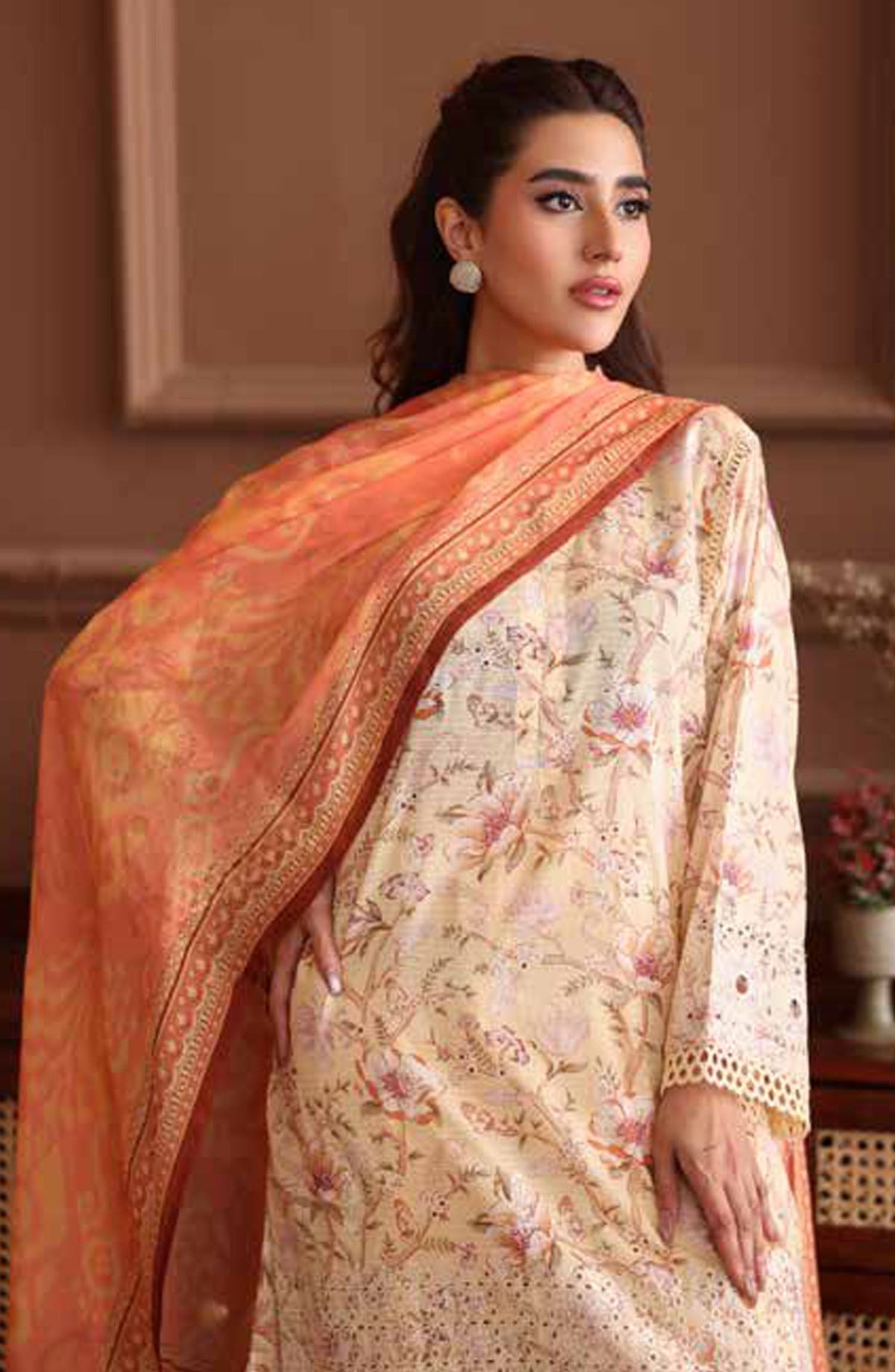 Naira by Johra Embroidered Chikankari Lawn Unstitched 3 Piece Suit - JH-1036 - JH25NRI - Yellow - Summer Collection