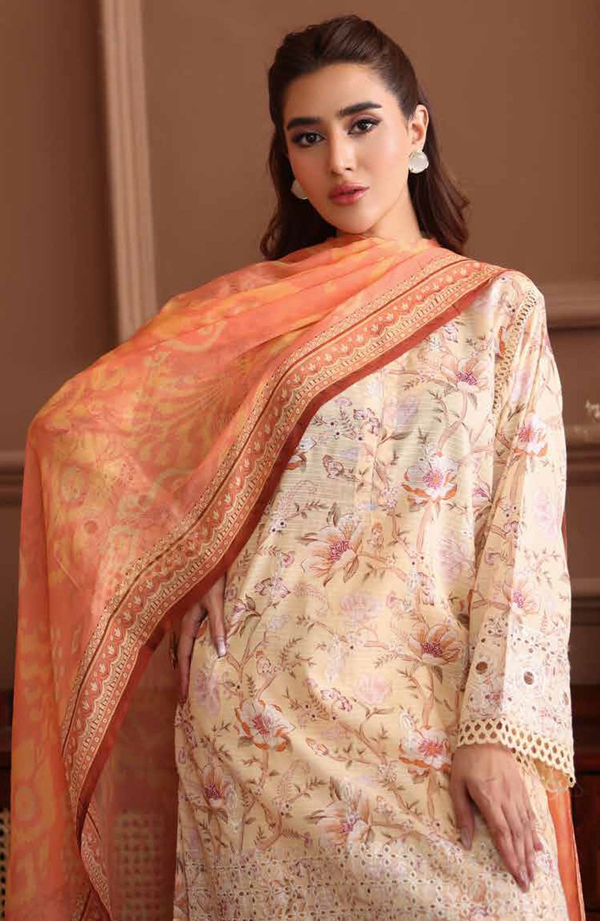 Naira by Johra Embroidered Chikankari Lawn Unstitched 3 Piece Suit - JH-1036 - JH25NRI - Yellow - Summer Collection