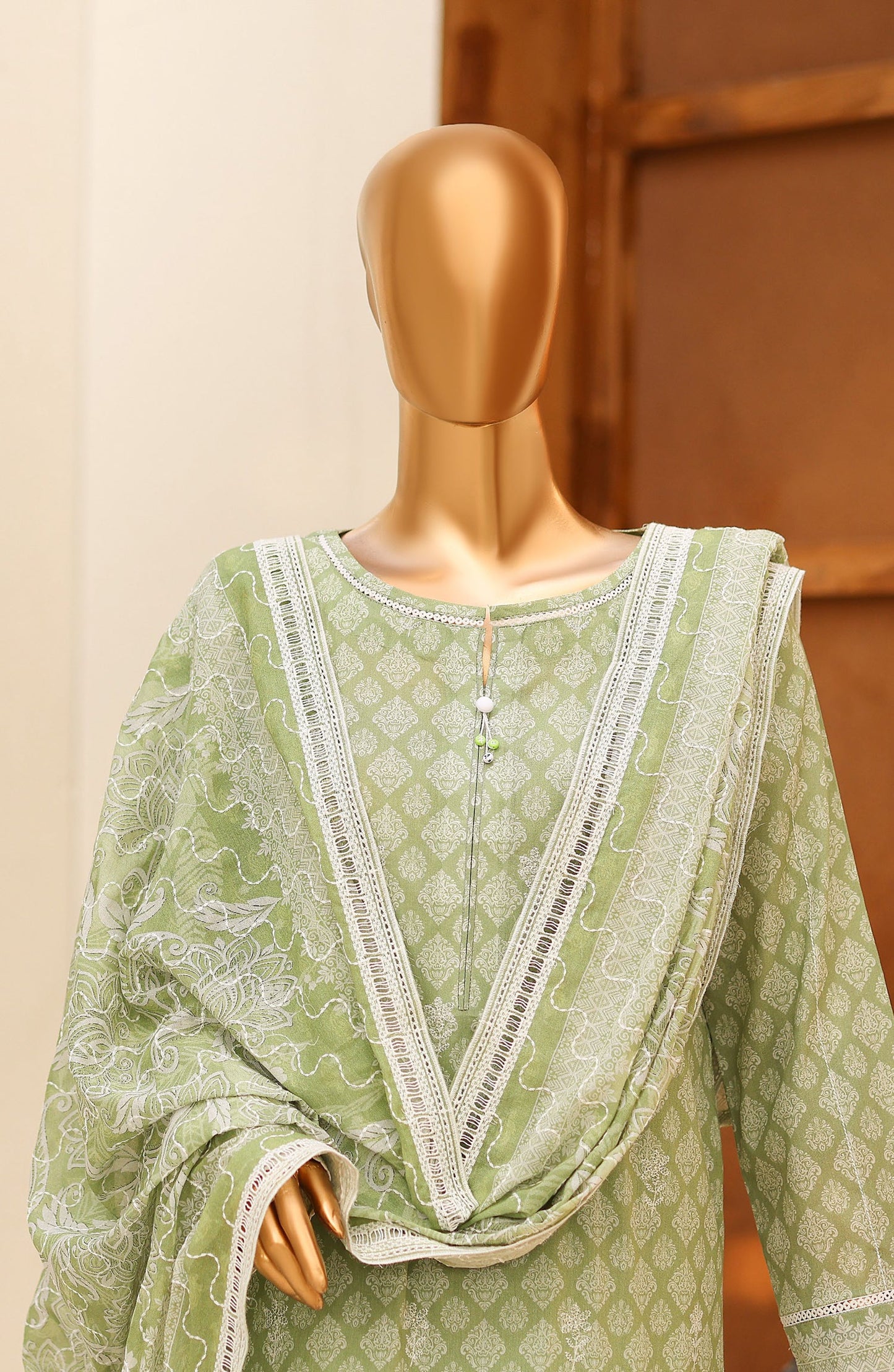 Nakshkari by HZ Textile Embroidered Lawn Unstitched 3 Piece Suit - D-06 - HZ26NAK - Green - Summer Collection