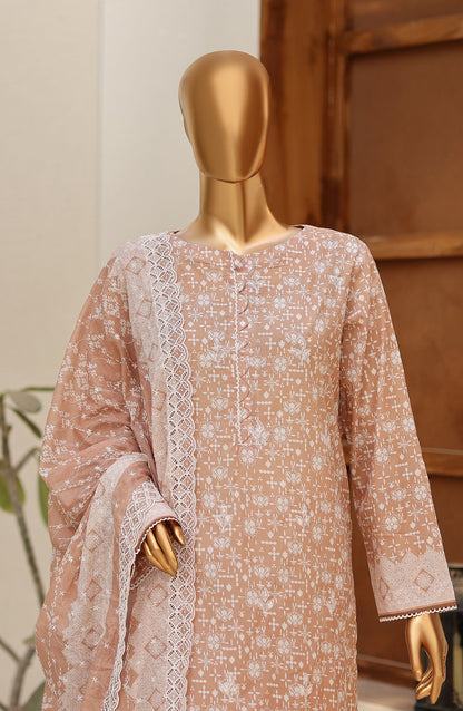 Nakshkari by HZ Textile Embroidered Lawn Unstitched 3 Piece Suit - D-02 - HZ26NAK - Rust - Summer Collection