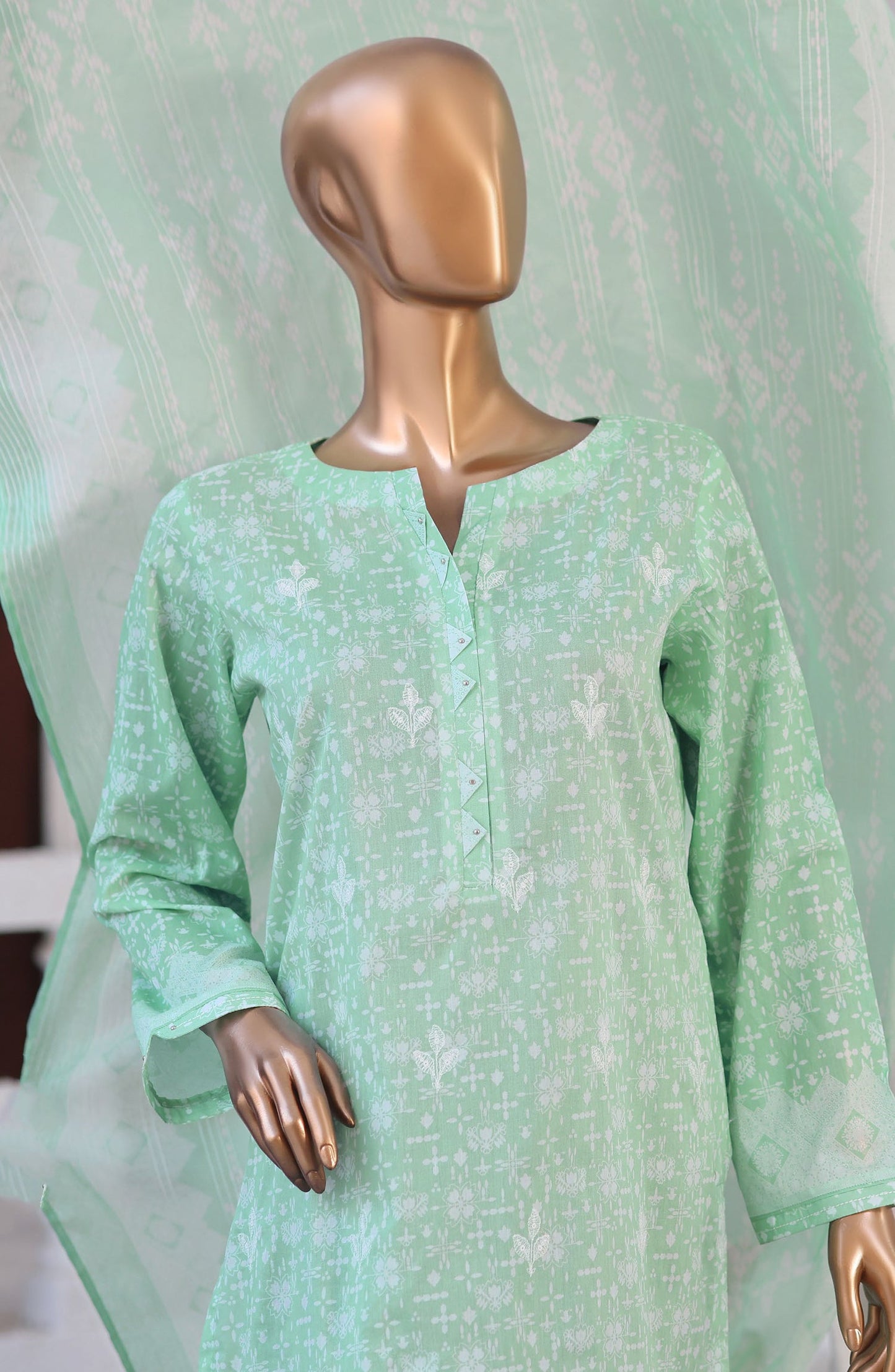 Nakshkari by HZ Textiles Embroidered Lawn Unstitched 3 Piece Suit - D-03 - HZ26KRI - Sea Green - Festive Collection