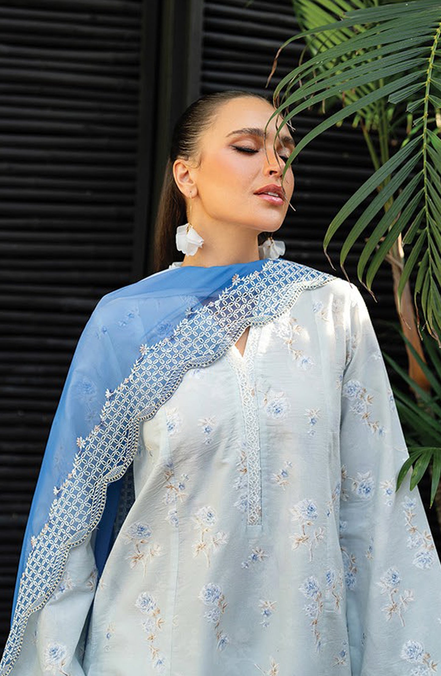 Namah by Xenia Embroidered Lawn Unstitched 3 Piece Suit - LISSE - XF26NM - Sky Blue - Summer Collection