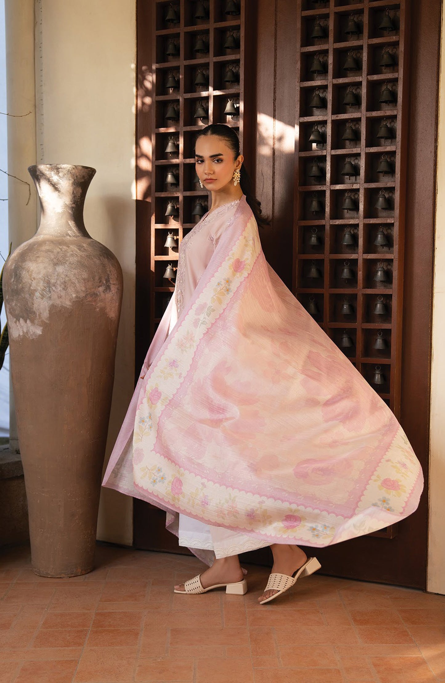 Namah by Xenia Embroidered Lawn Unstitched 3 Piece Suit - EDRA - XF26NM - Pink - Summer Collection