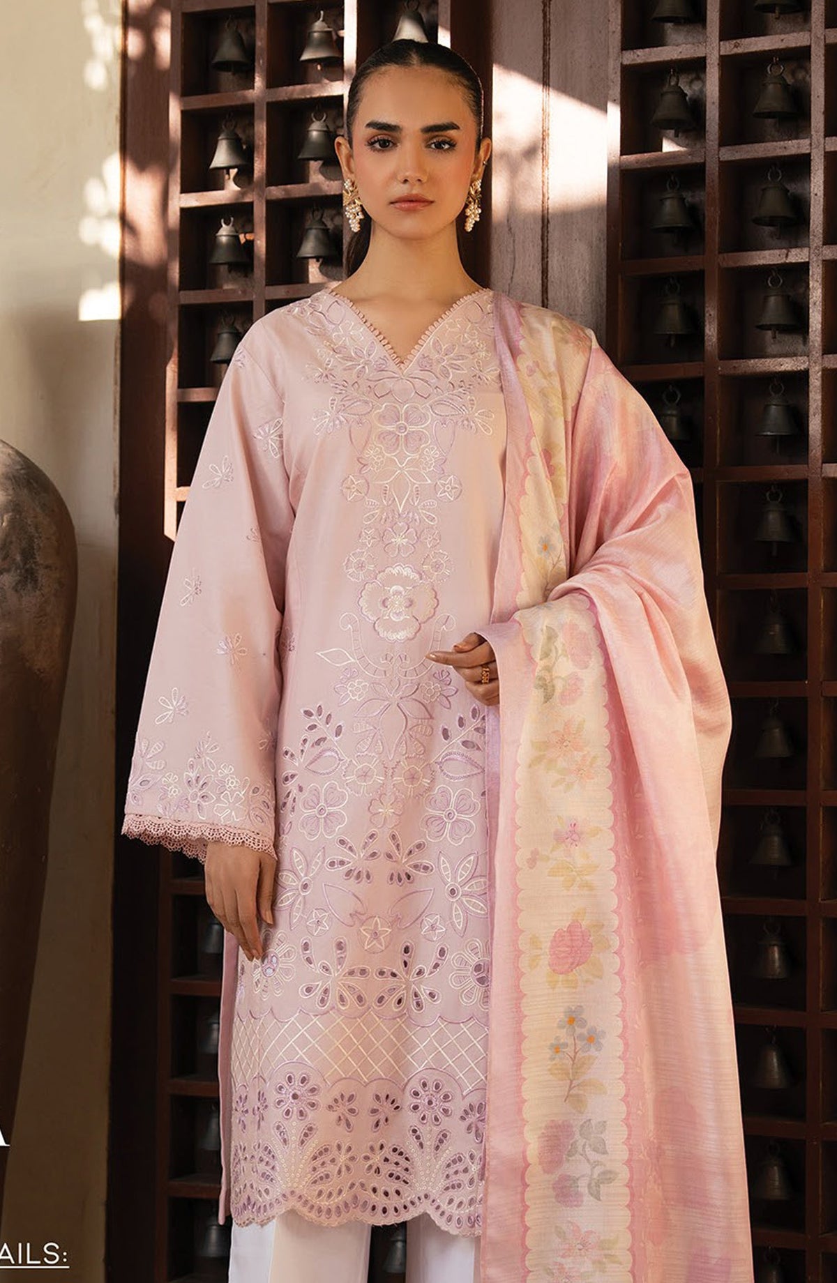 Namah by Xenia Embroidered Lawn Unstitched 3 Piece Suit - EDRA - XF26NM - Pink - Summer Collection