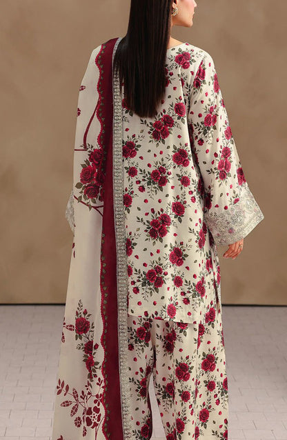 Naqsh by Ramsha Embroidered Raw Silk Unstitched 3 Piece Suit - RS-203 - RM26NQ - Red - Winter Collection