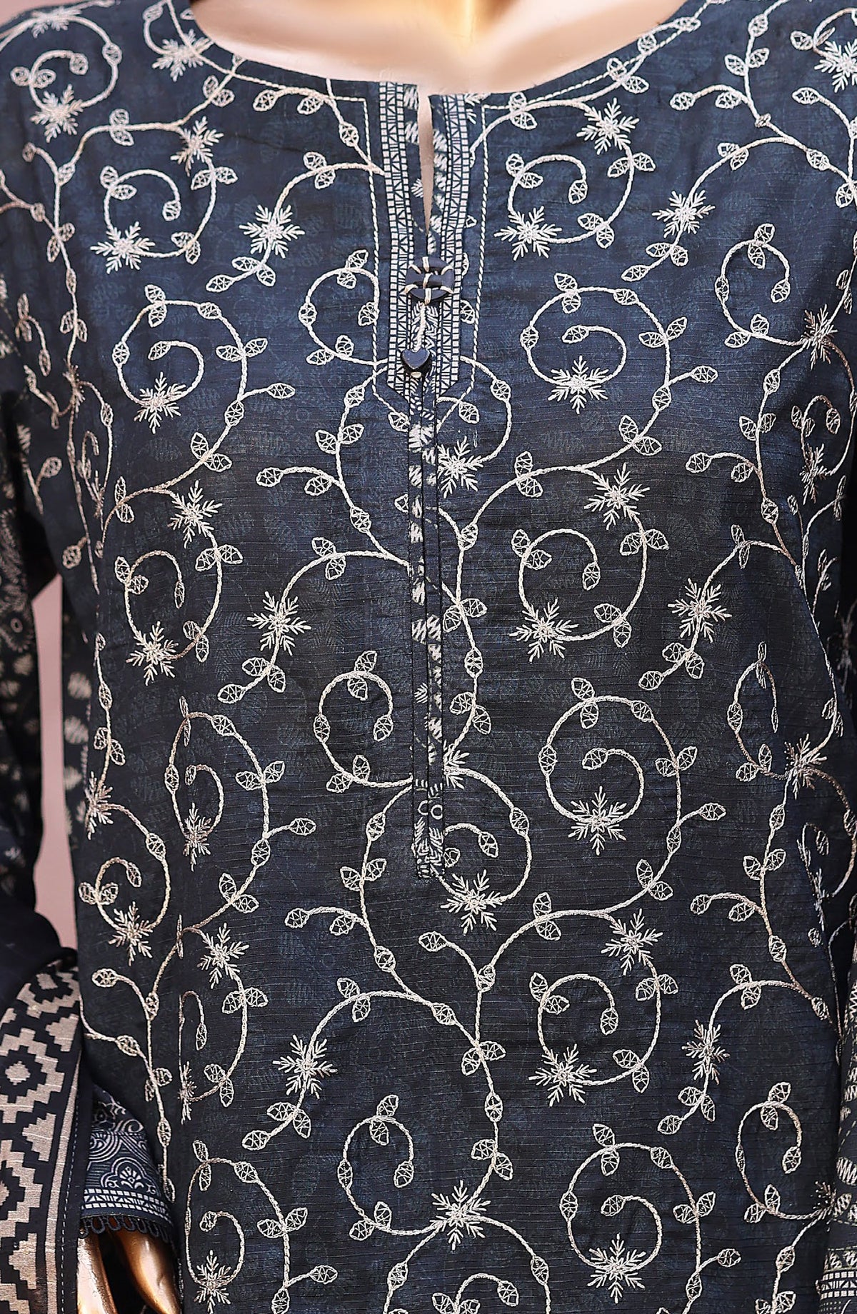 Naubahar by HZ Textiles Embroidered Lawn Unstitched 3 Piece Suit - D-05 - HZ26BIHR - Black - Festive Collection