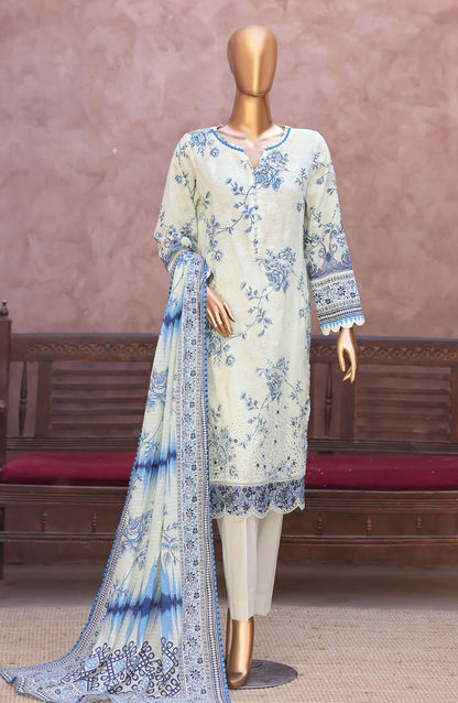 Naubahar by HZ Textiles Embroidered Lawn Unstitched 3 Piece Suit - D-03 - HZ26BIHR - Blue - Festive Collection