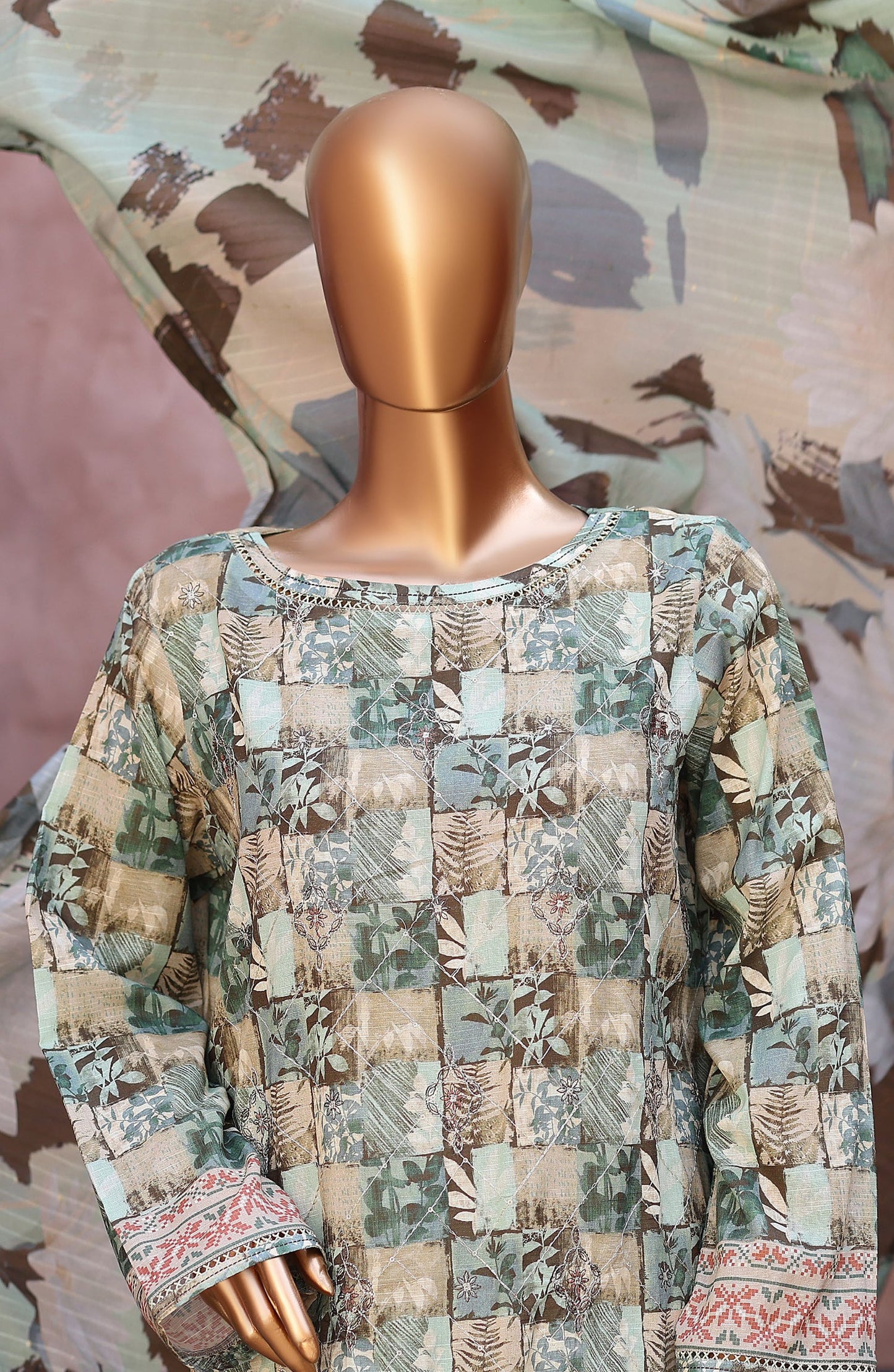 Naubahar by HZ Textiles Embroidered Lawn Unstitched 3 Piece Suit - D-02 - HZ26BIHR - Grey - Festive Collection