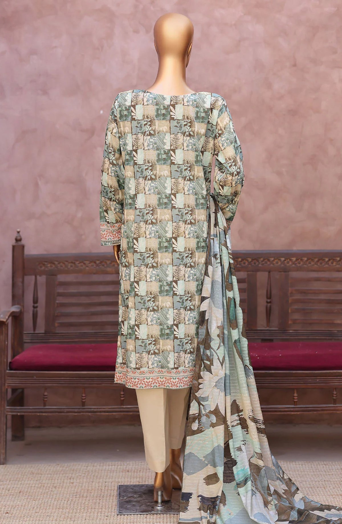 Naubahar by HZ Textiles Embroidered Lawn Unstitched 3 Piece Suit - D-02 - HZ26BIHR - Grey - Festive Collection
