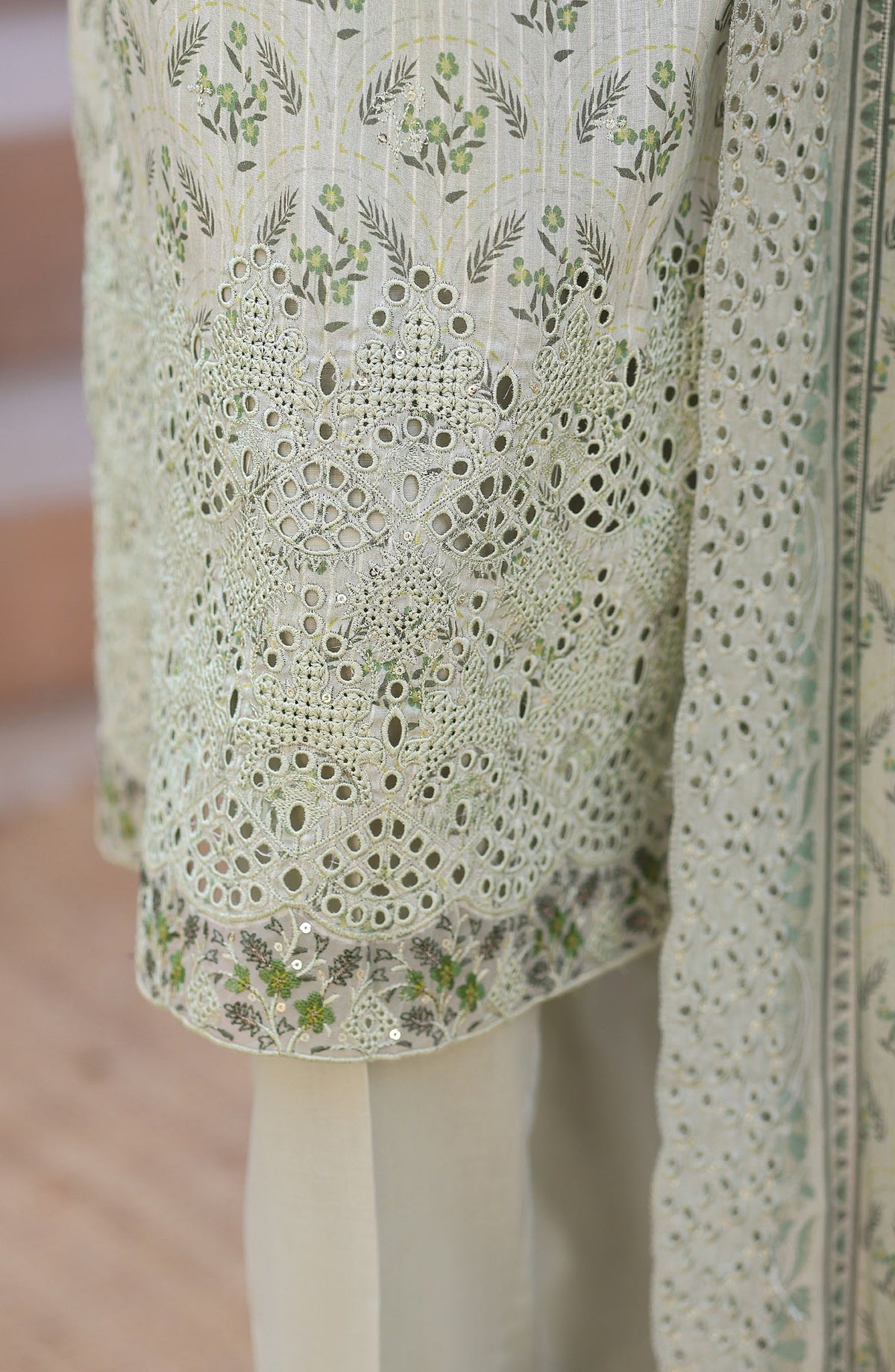 Nayab by HZ Textile Embroidered Lawn Unstitched 3 Piece Suit - D-05 - HZ26TAN - Green - Summer Collection