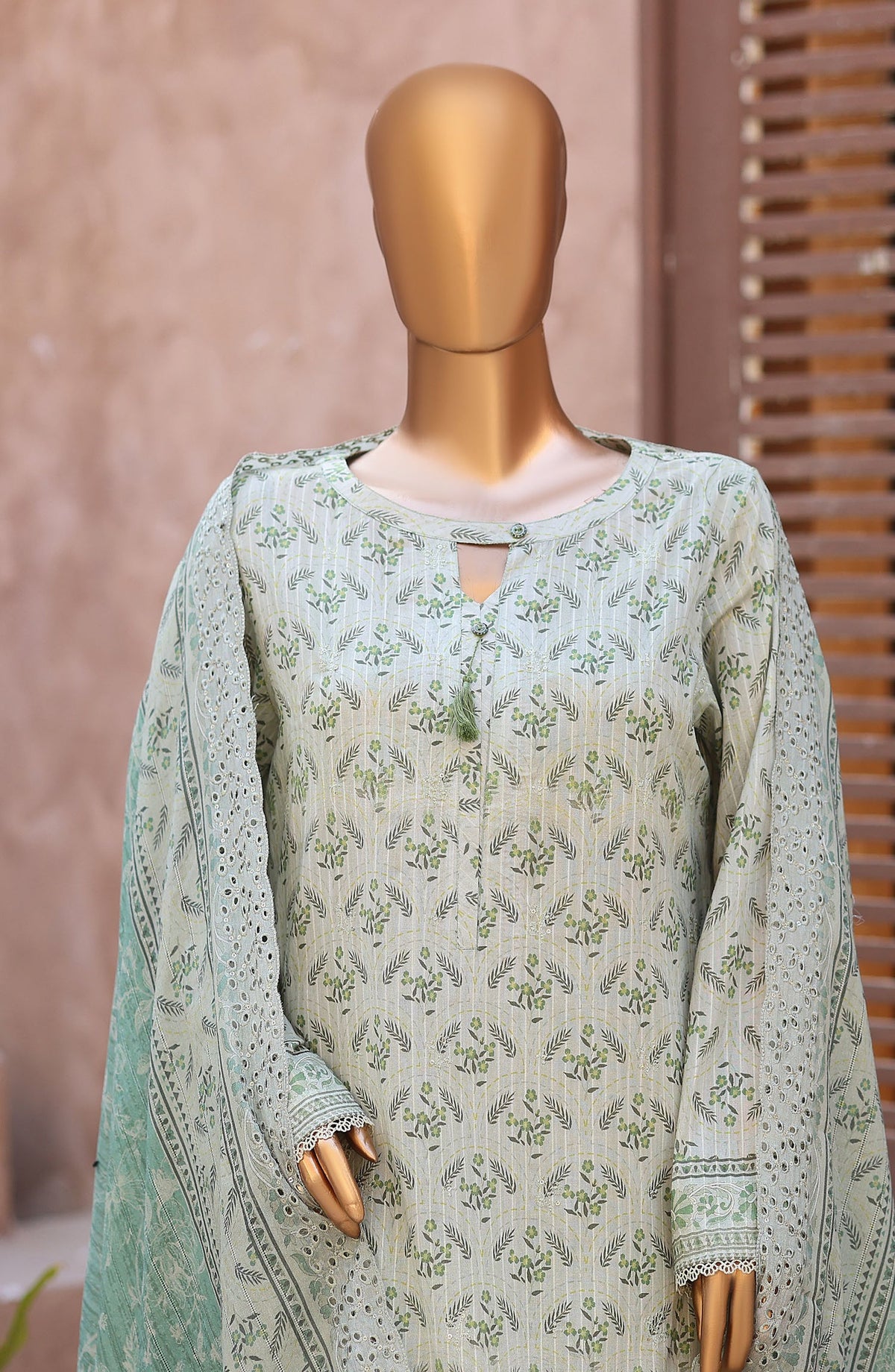 Nayab by HZ Textile Embroidered Lawn Unstitched 3 Piece Suit - D-05 - HZ26TAN - Green - Summer Collection