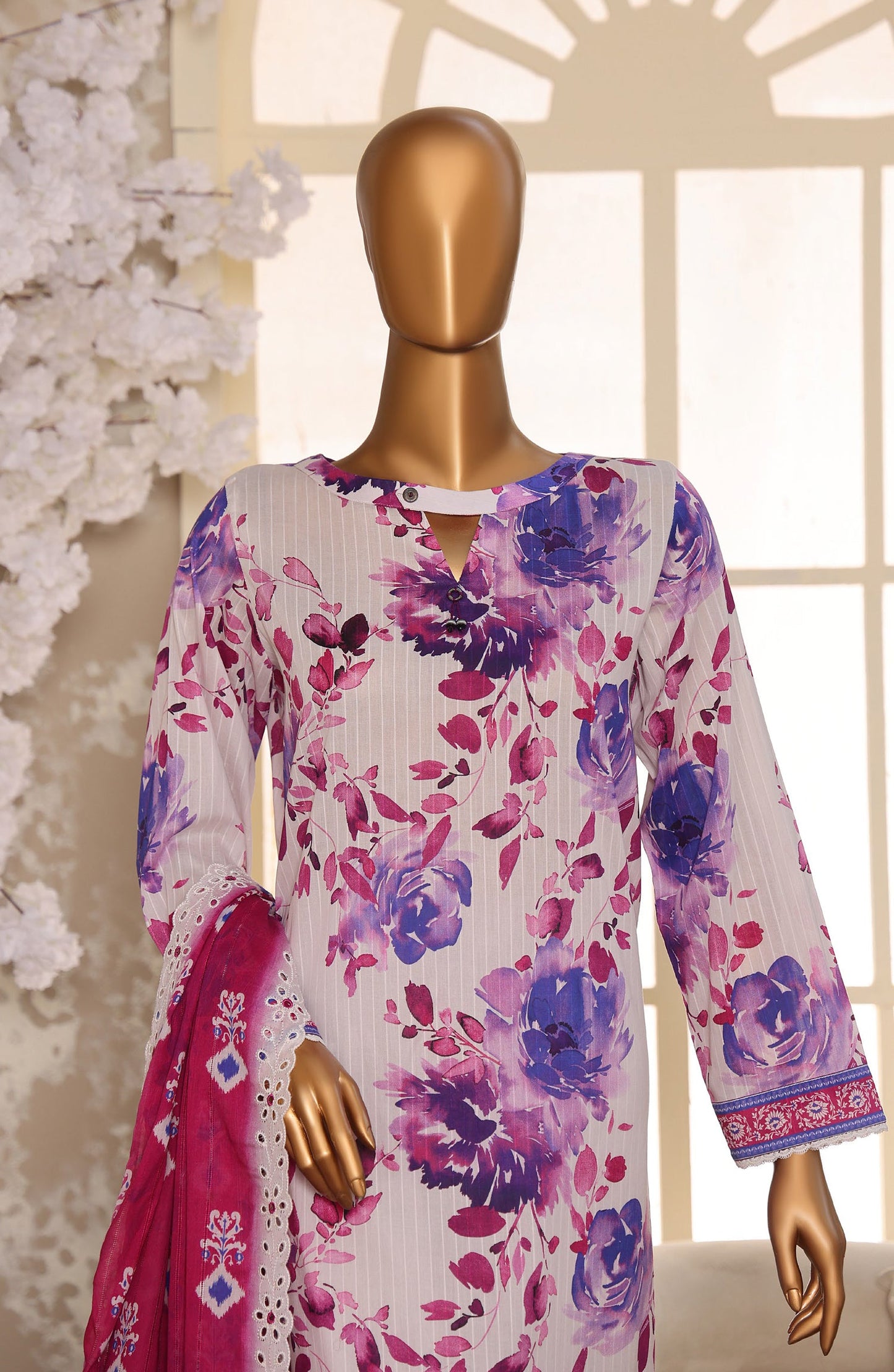 Nayab by HZ Textile Embroidered Lawn Unstitched 3 Piece Suit - Design-07 - HZ26NYB - Multi - Summer Collection
