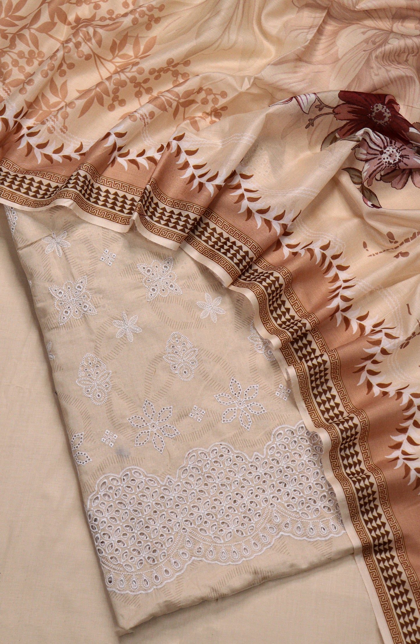 Nazneen by Amna Khadija Embroidered Chikankari Lawn Unstitched 3 Piece Suit - Design-06 - AM26NZN - Peach - Summer Collection