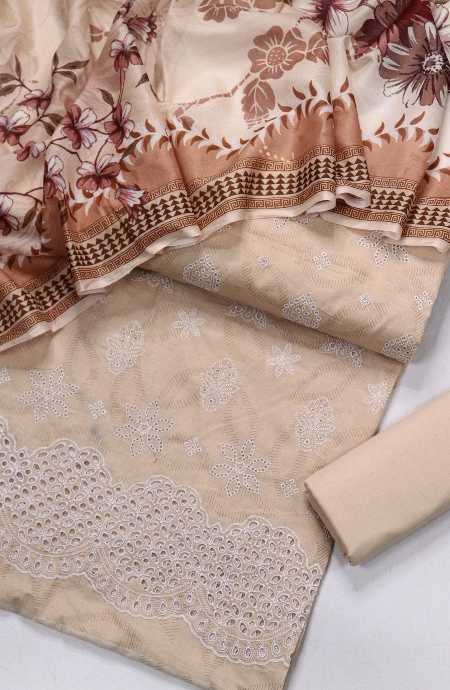 Nazneen by Amna Khadija Embroidered Chikankari Lawn Unstitched 3 Piece Suit - Design-06 - AM26NZN - Peach - Summer Collection