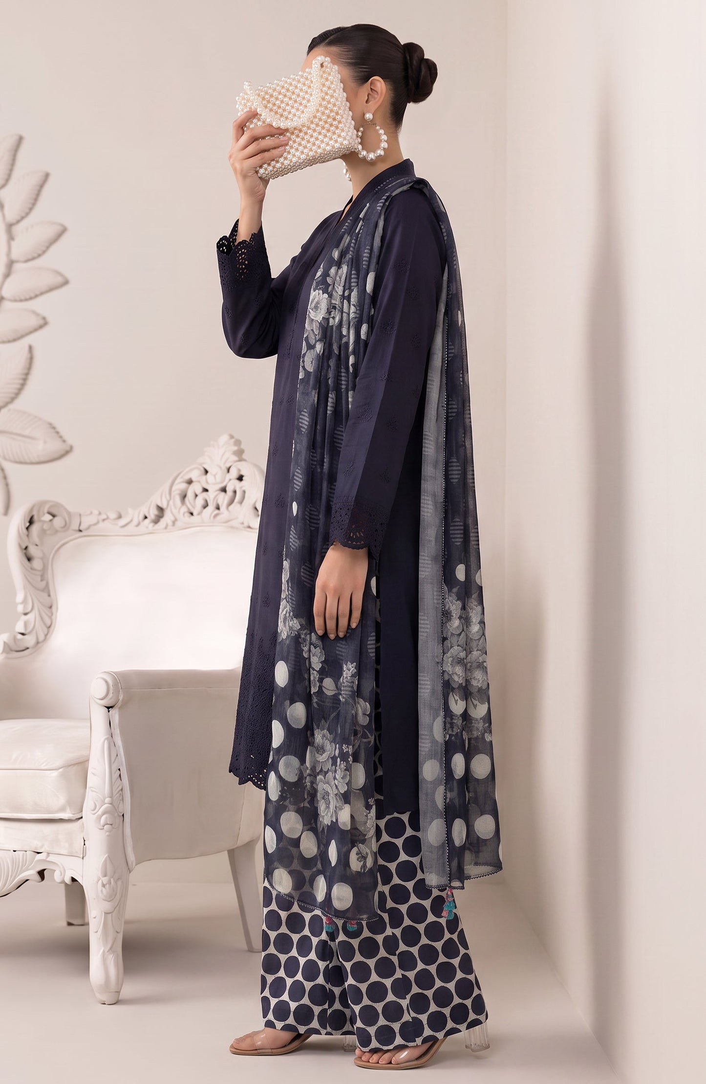 Neesha by Amna Khadija Embroidered Cotton Stitched 3 Piece Suit - AKN-03 - AM26NSHA - Blue - Summer Collection