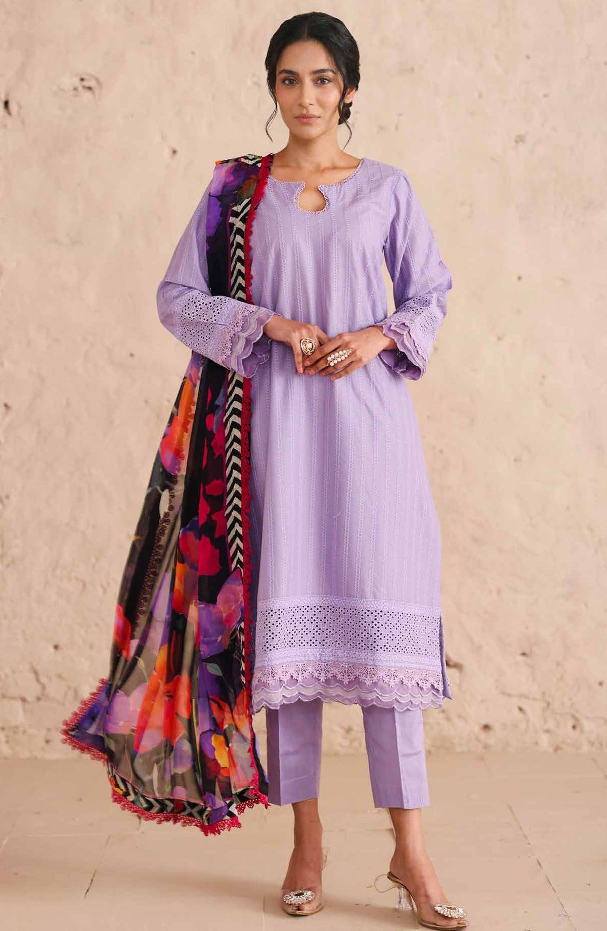 Neysa by Johra Chikankari Lawn Unstitched 3 Piece Suit - JS-89 - JH26NYS - Purple - Summer Collection