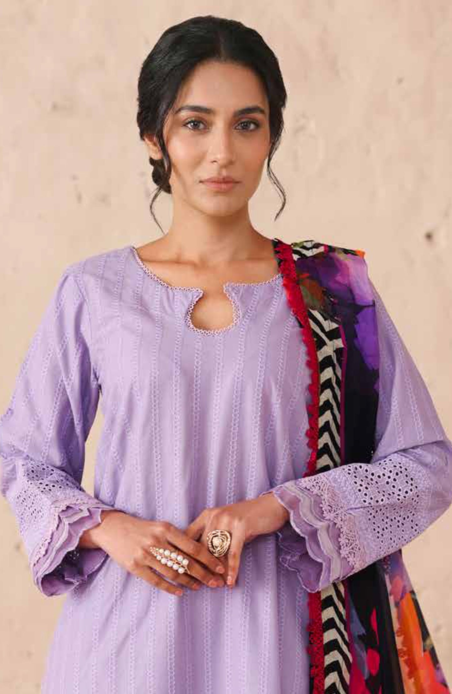 Neysa by Johra Chikankari Lawn Unstitched 3 Piece Suit - JS-89 - JH26NYS - Purple - Summer Collection